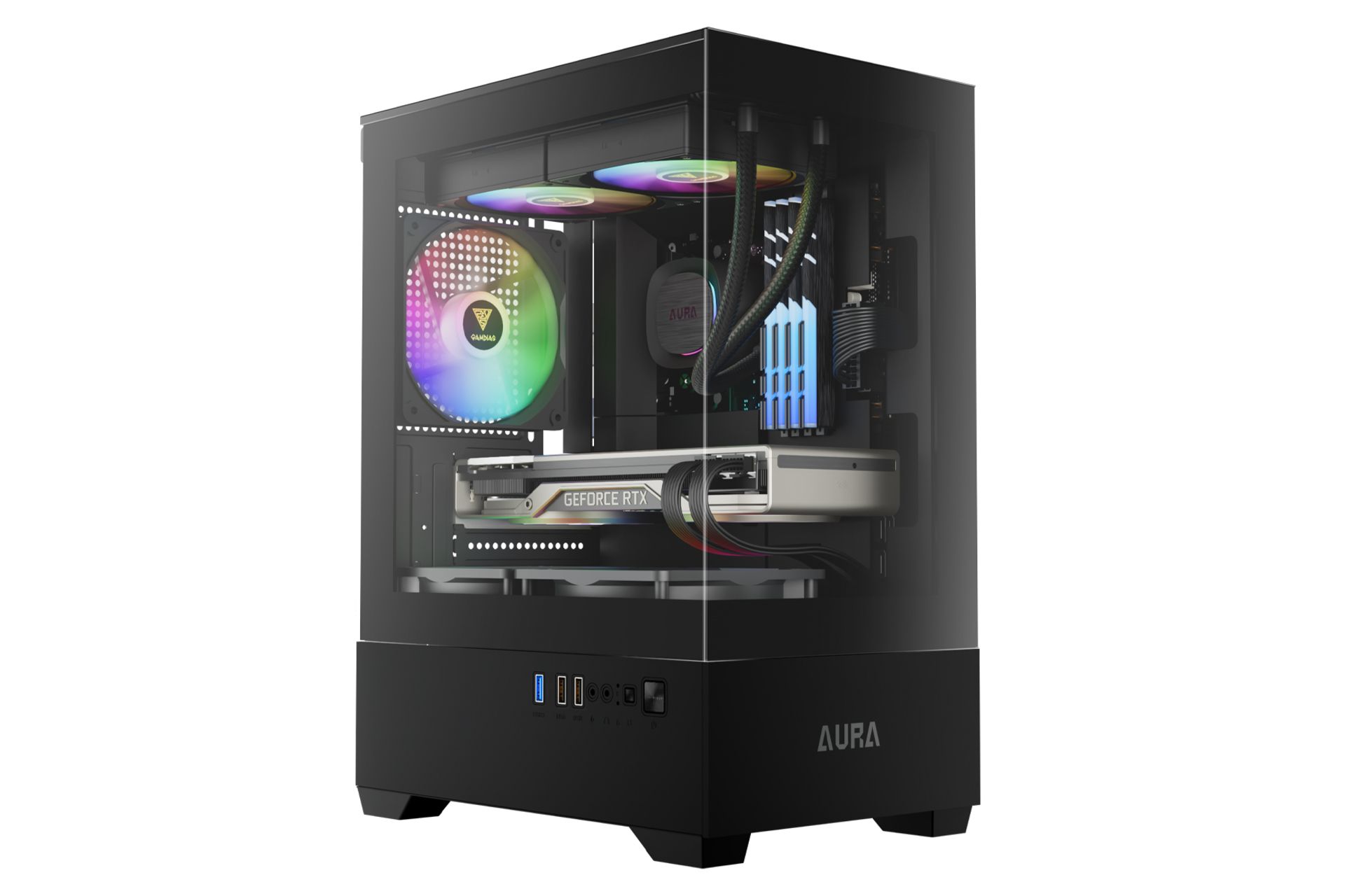 کیس کامپیوتر گیم دیاس AURA GC9M ARGB رنگ مشکی