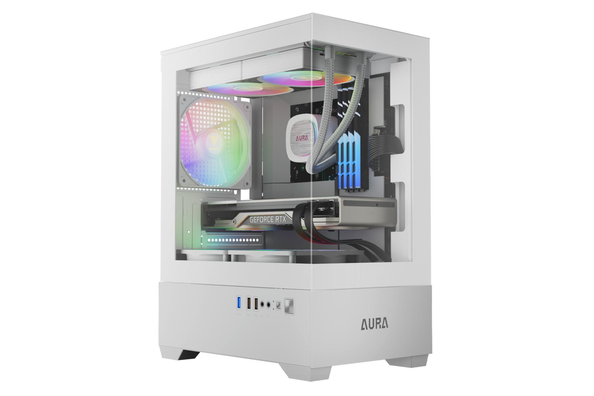 کیس کامپیوتر گیم دیاس AURA GC9M ARGB رنگ سفید