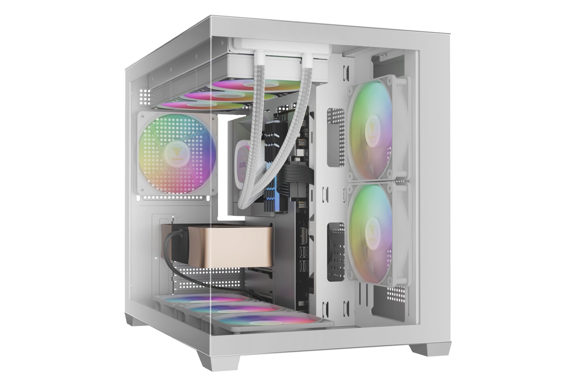 کیس کامپیوتر گیم دیاس AURA GC10M ARGB رنگ سفید