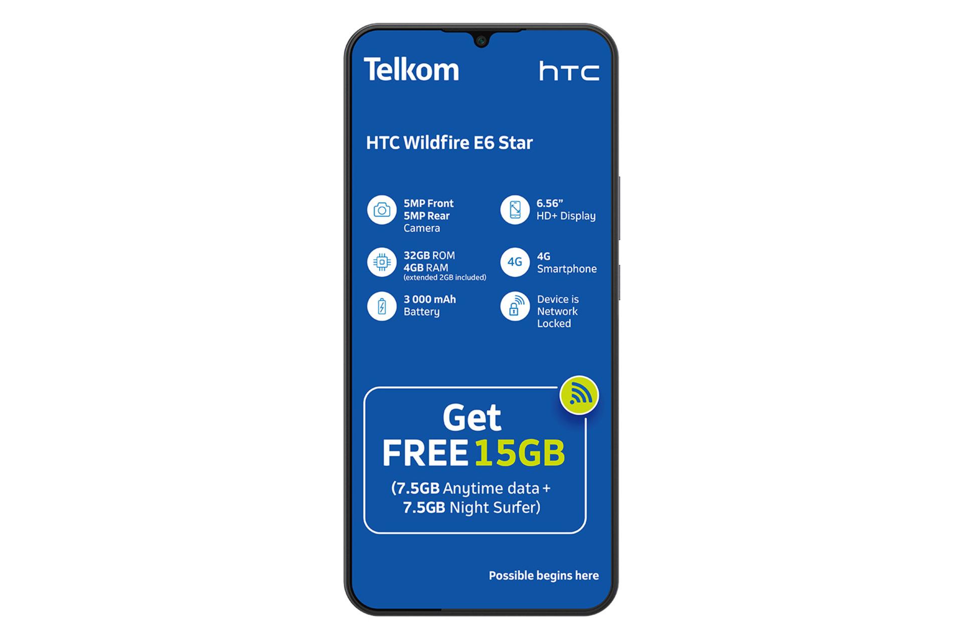 پنل جلو و صفحه نمایش گوشی موبایل وایلدفایر E6 استار اچ تی سی / HTC Wildfire E6 Star