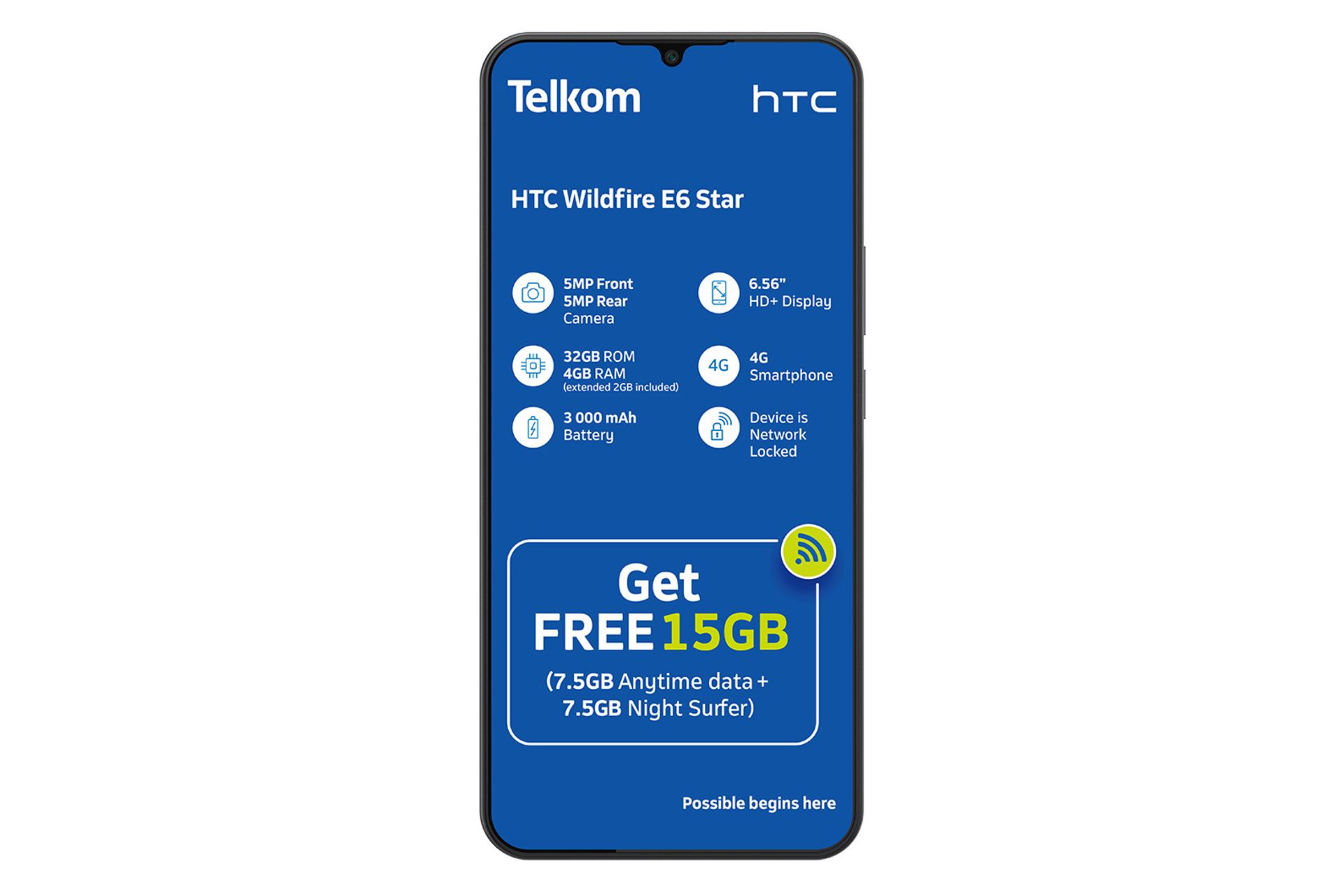 پنل جلو و صفحه نمایش گوشی موبایل وایلدفایر E6 استار اچ تی سی / HTC Wildfire E6 Star