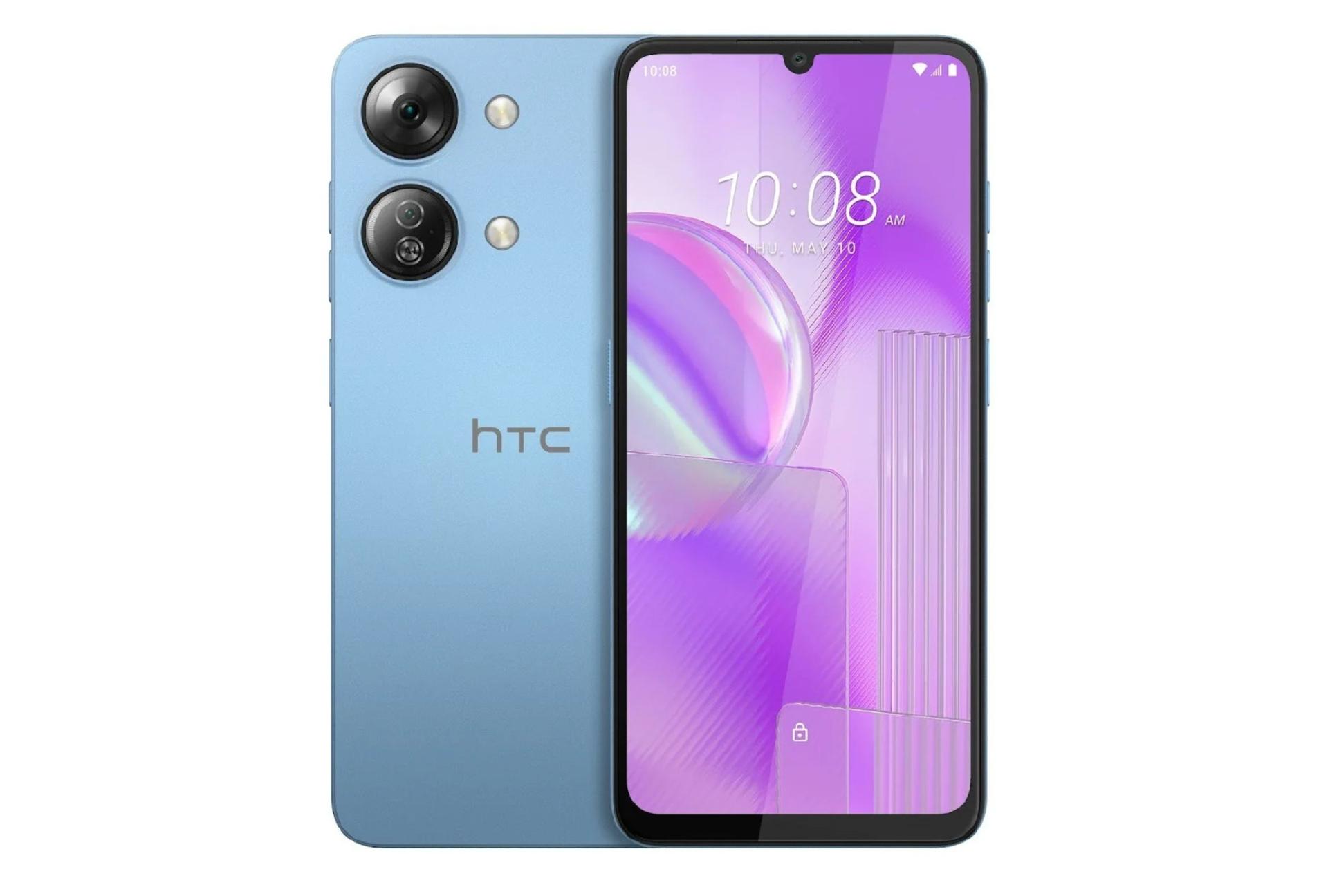 پنل جلو و پشت گوشی موبایل وایلدفایر E4 پلاس اچ تی سی آبی روشن / HTC Wildfire E4 Plus