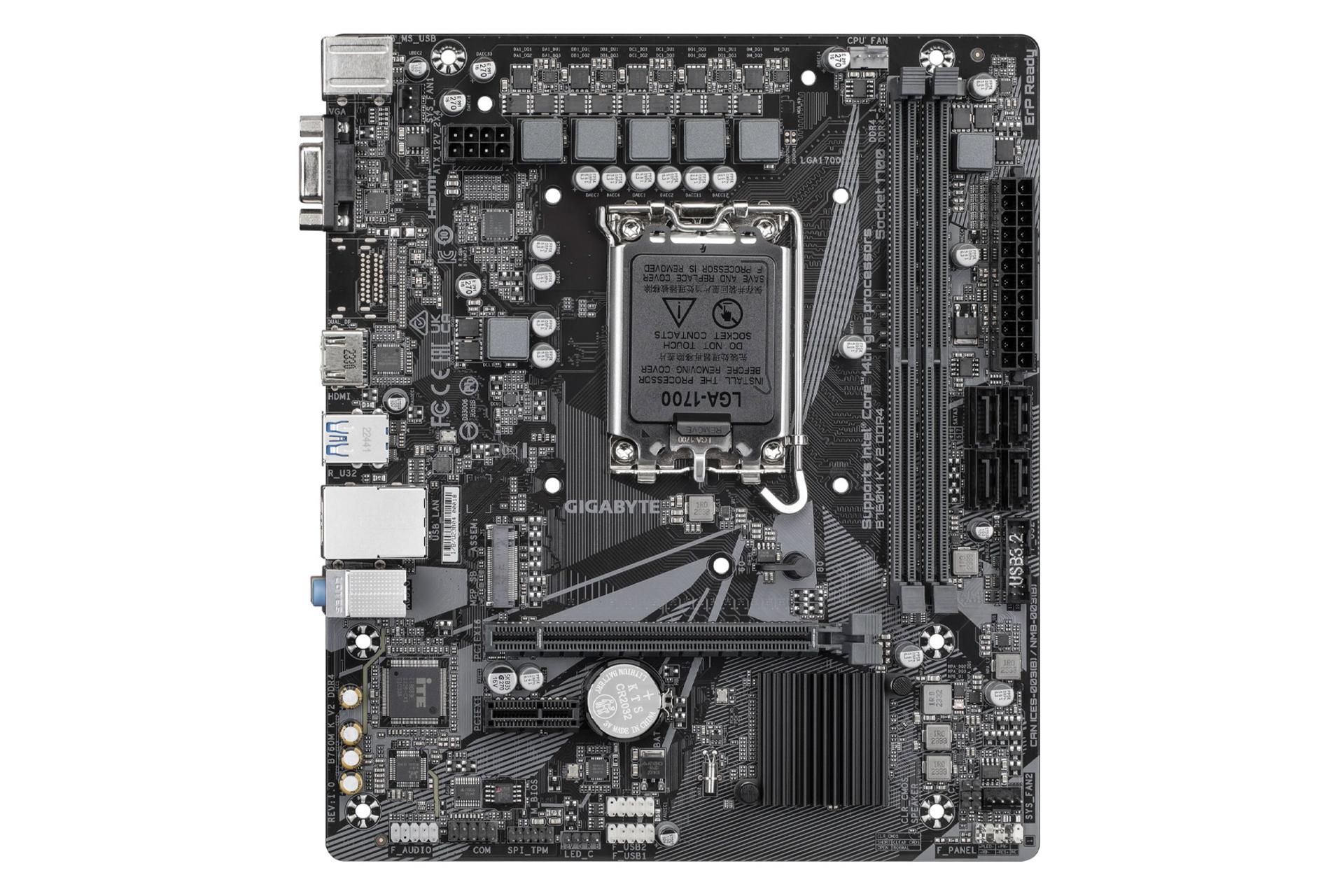 ابعاد و اندازه مادربرد گیگابایت B760M K V2 DDR4