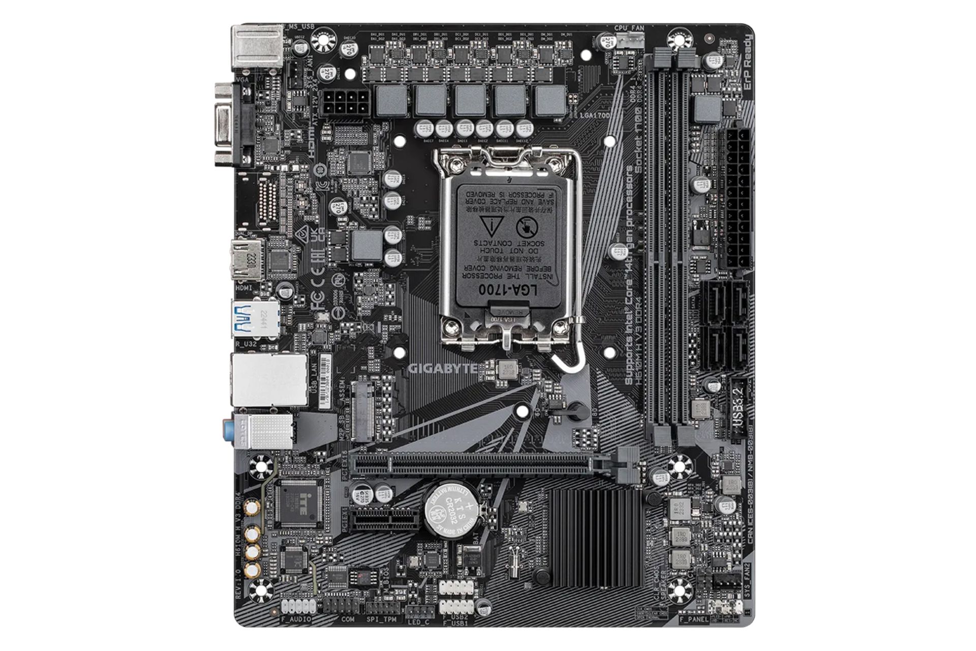 ابعاد و اندازه مادربرد گیگابایت H610M H V3 DDR4 (rev. 1.0)