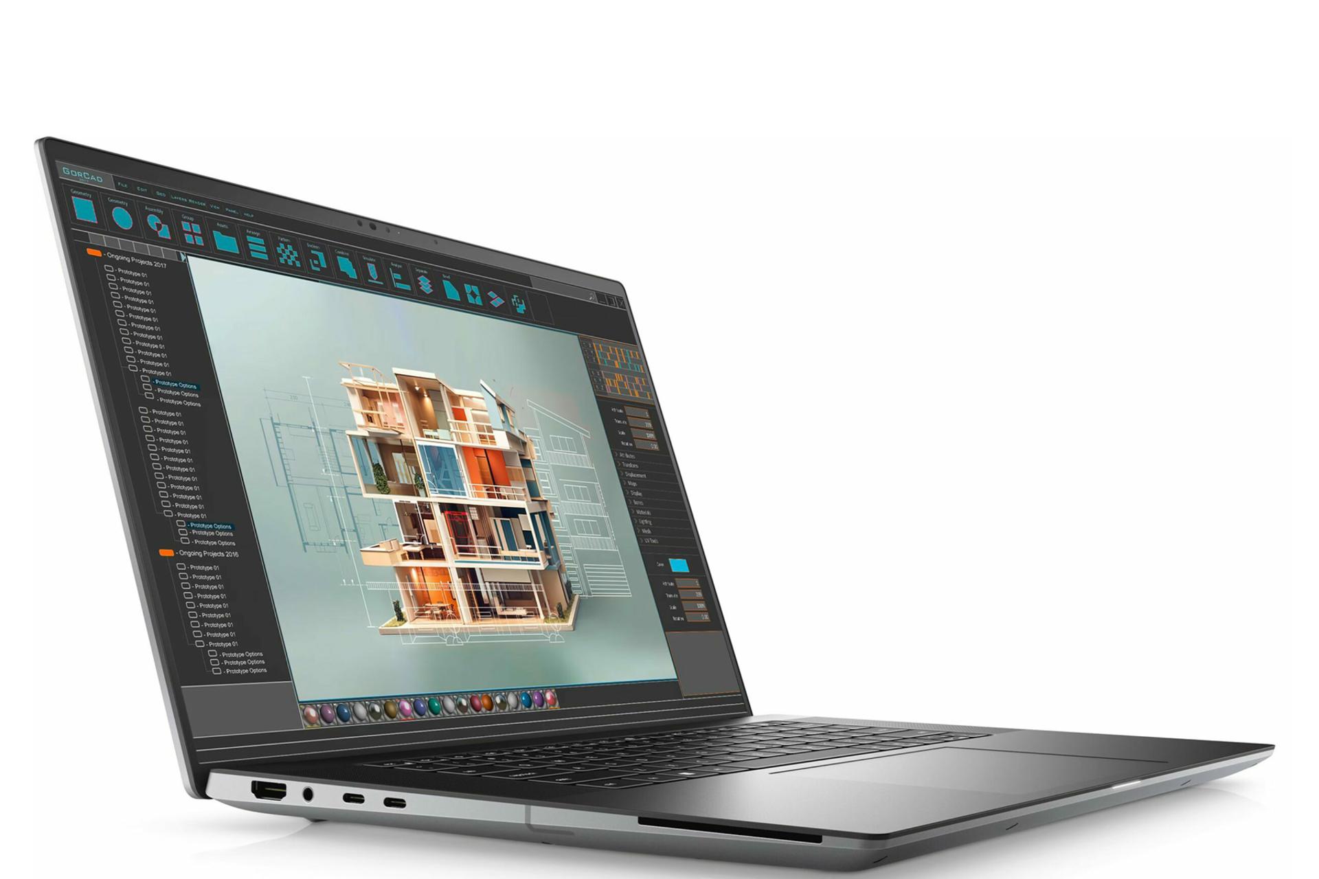 لپ تاپ دل Dell Precision 5690 نمای جلو و چپ