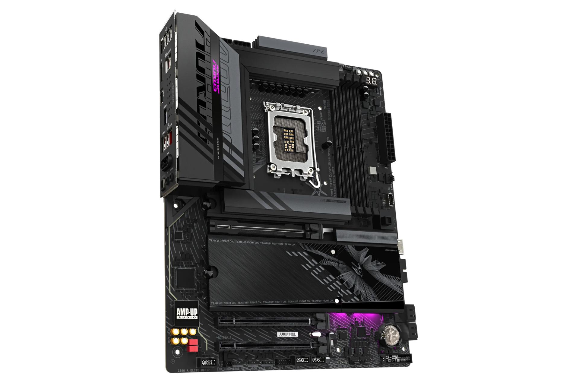 نمای سمت چپ مادربرد گیگابایت Z890 AORUS ELITE WIFI7