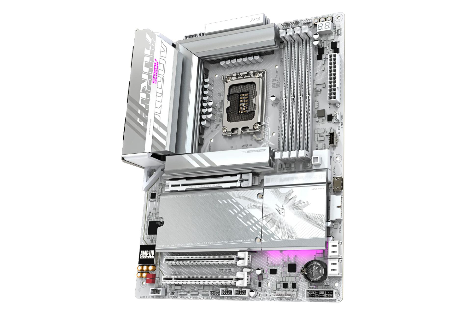 نمای سمت راست مادربرد گیگابایت Z890 AORUS ELITE WIFI7 ICE