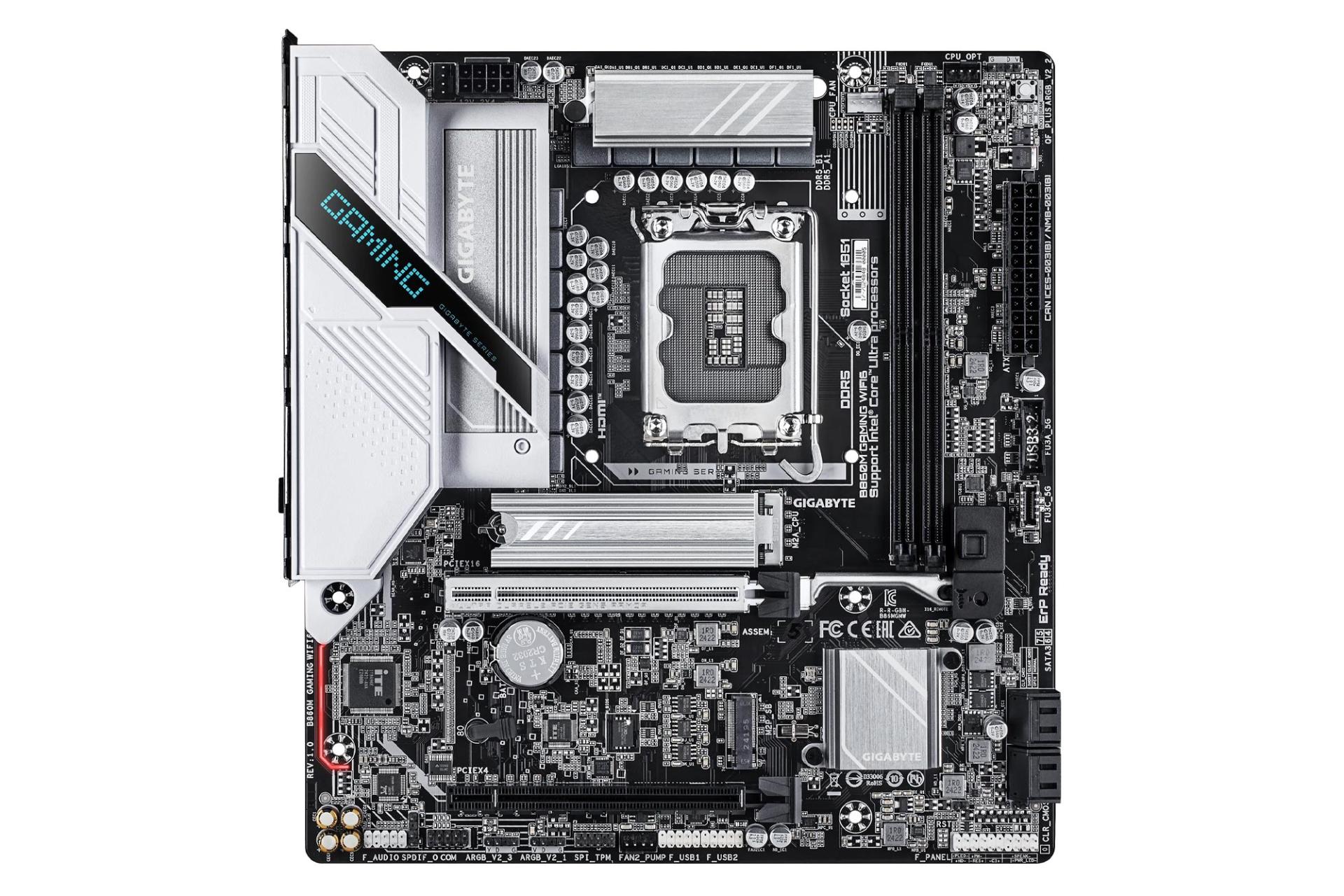 مادربرد گیگابایت B860M GAMING WIFI6 نمای بالا