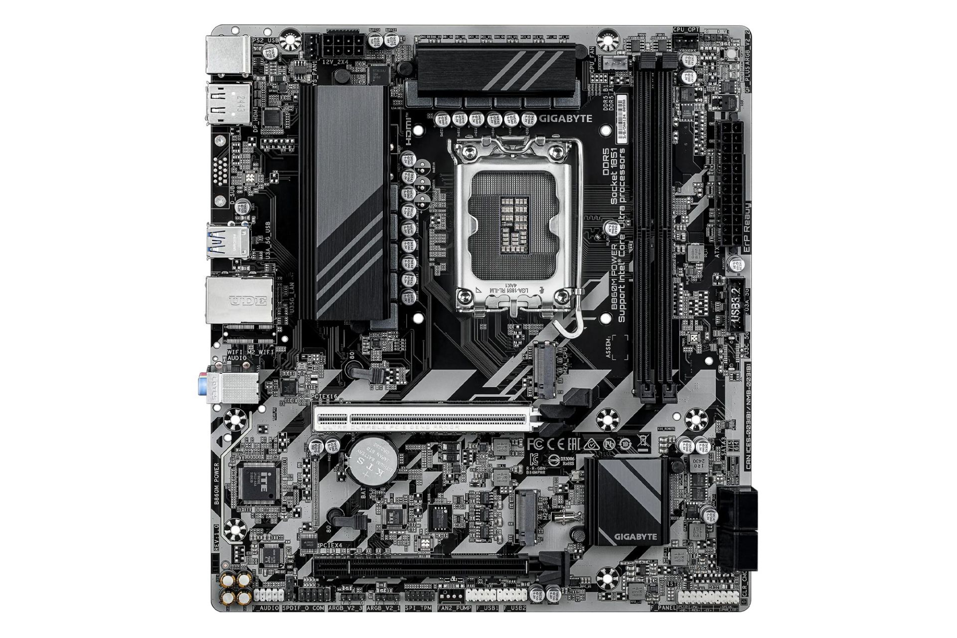 مادربرد گیگابایت B860M POWER نمای بالا