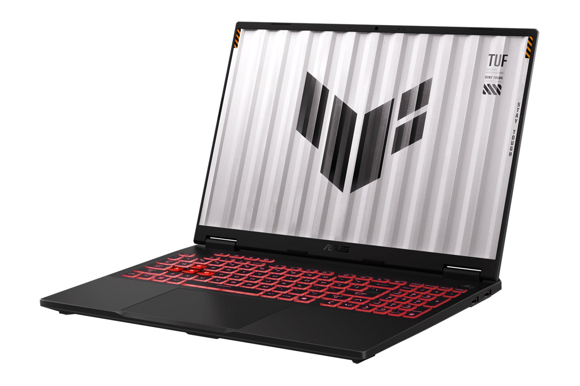 لپ تاپ ایسوس ASUS TUF Gaming A16 2025 FA608 نمای جلو و راست
