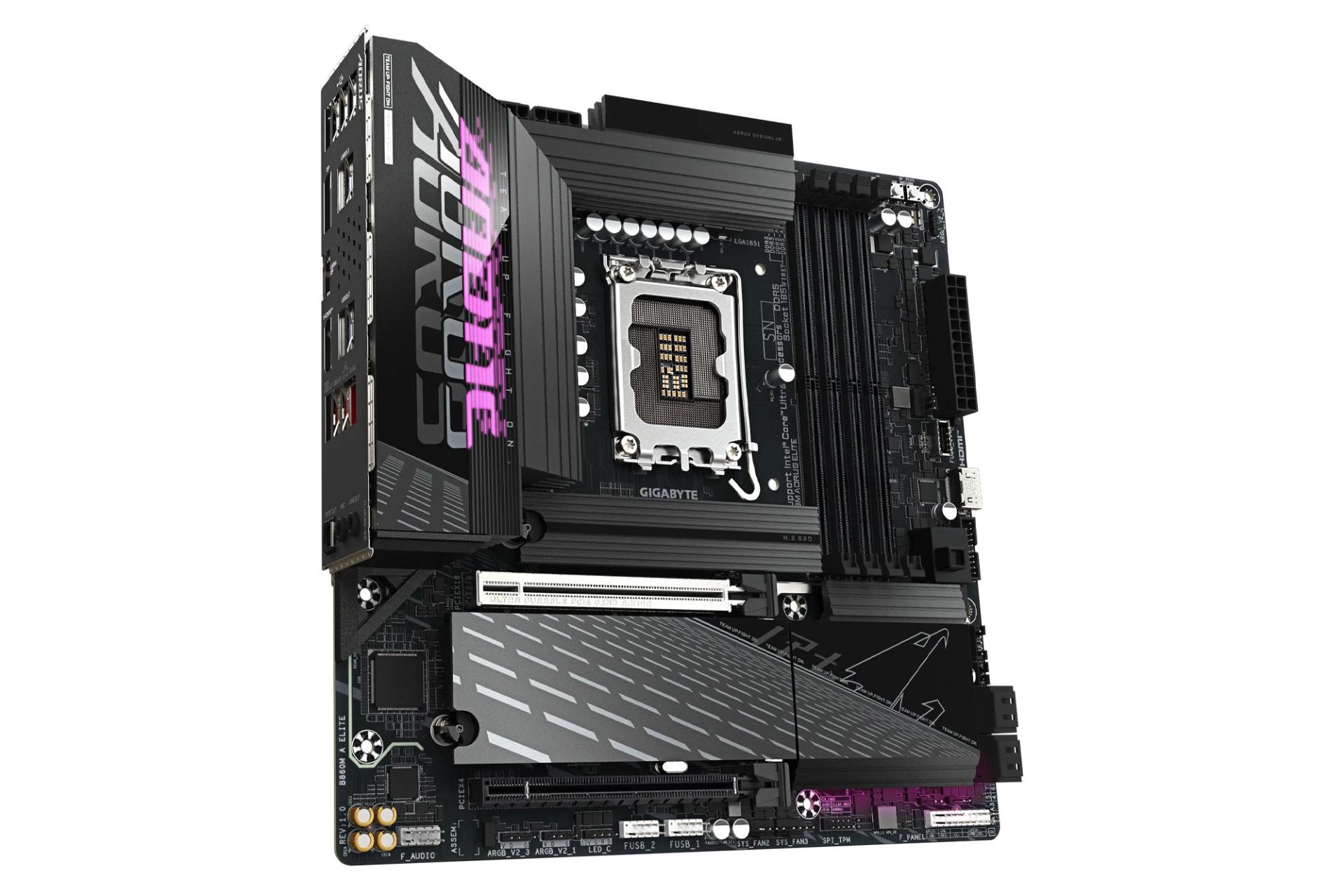 نمای سمت چپ مادربرد گیگابایت B860M AORUS ELITE