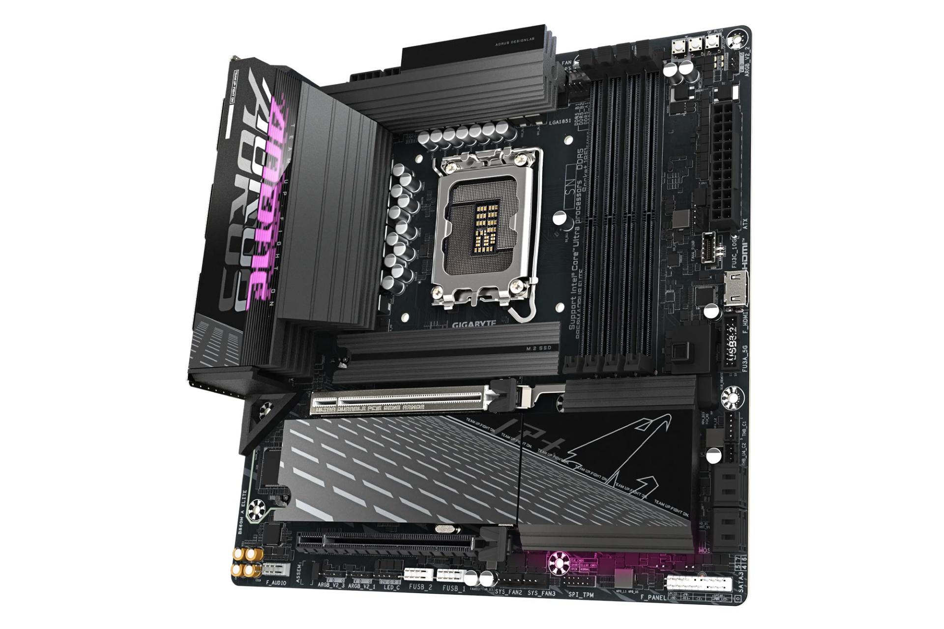 نمای سمت راست مادربرد گیگابایت B860M AORUS ELITE