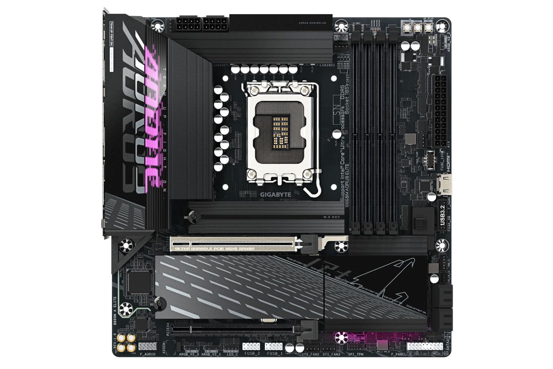 مادربرد گیگابایت B860M AORUS ELITE نمای بالا