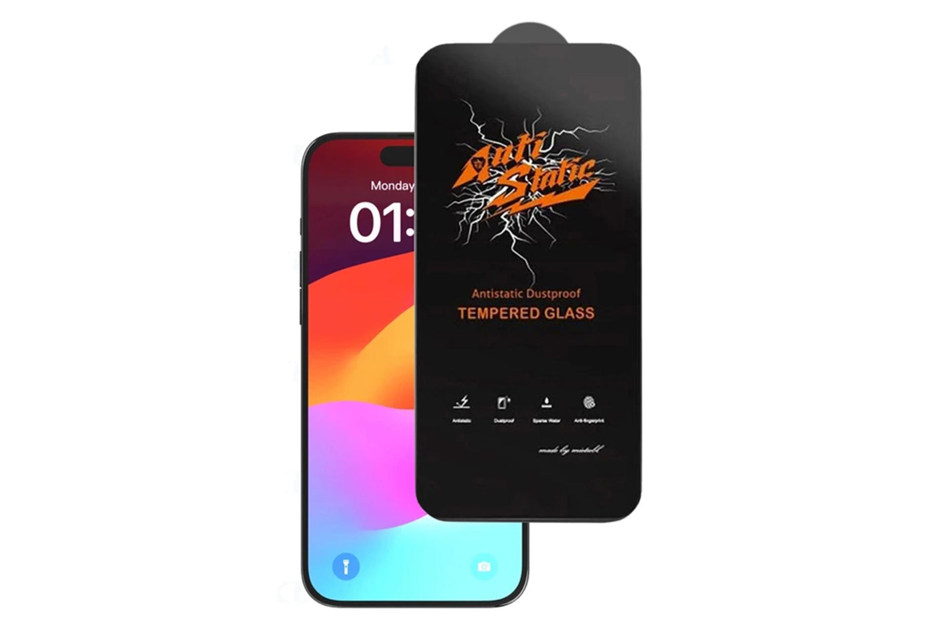 محافظ صفحه نمایش گوشی آکوآرا مدل Antistatic AKU مناسب اپل iPhone 15 Pro Max