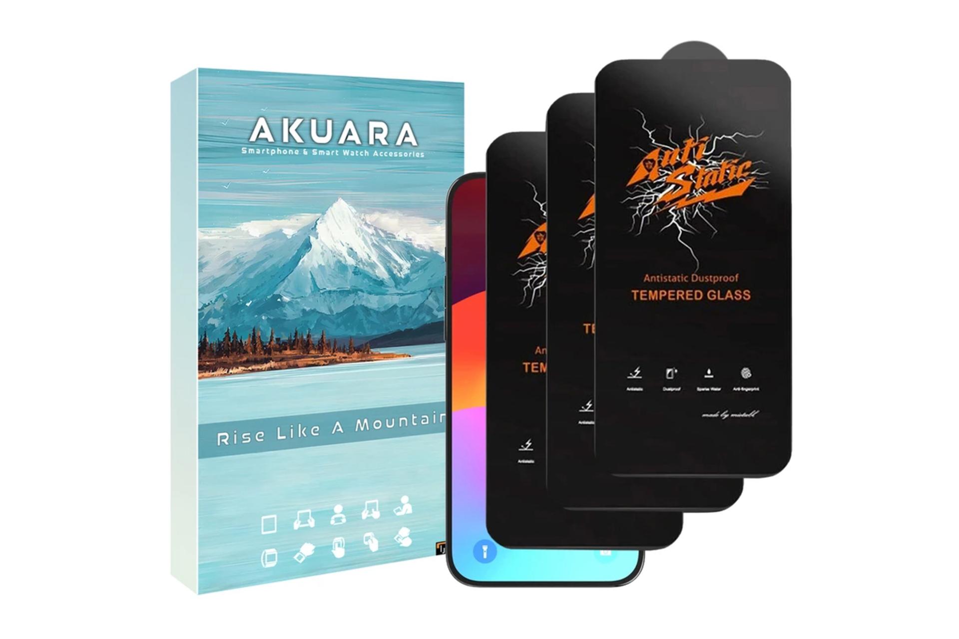 جعبه محافظ صفحه نمایش گوشی آکوآرا مدل Antistatic AKU مناسب اپل iPhone 15 Pro Max