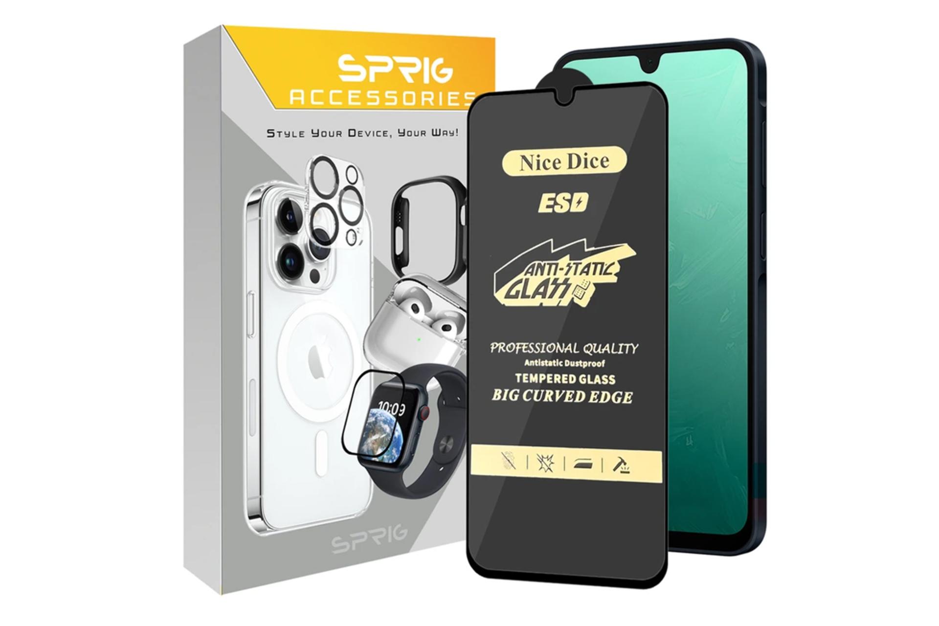 جعبه محافظ صفحه نمایش گوشی اسپریگ مدل Antistatic Nice مناسب سامسونگ Galaxy A15