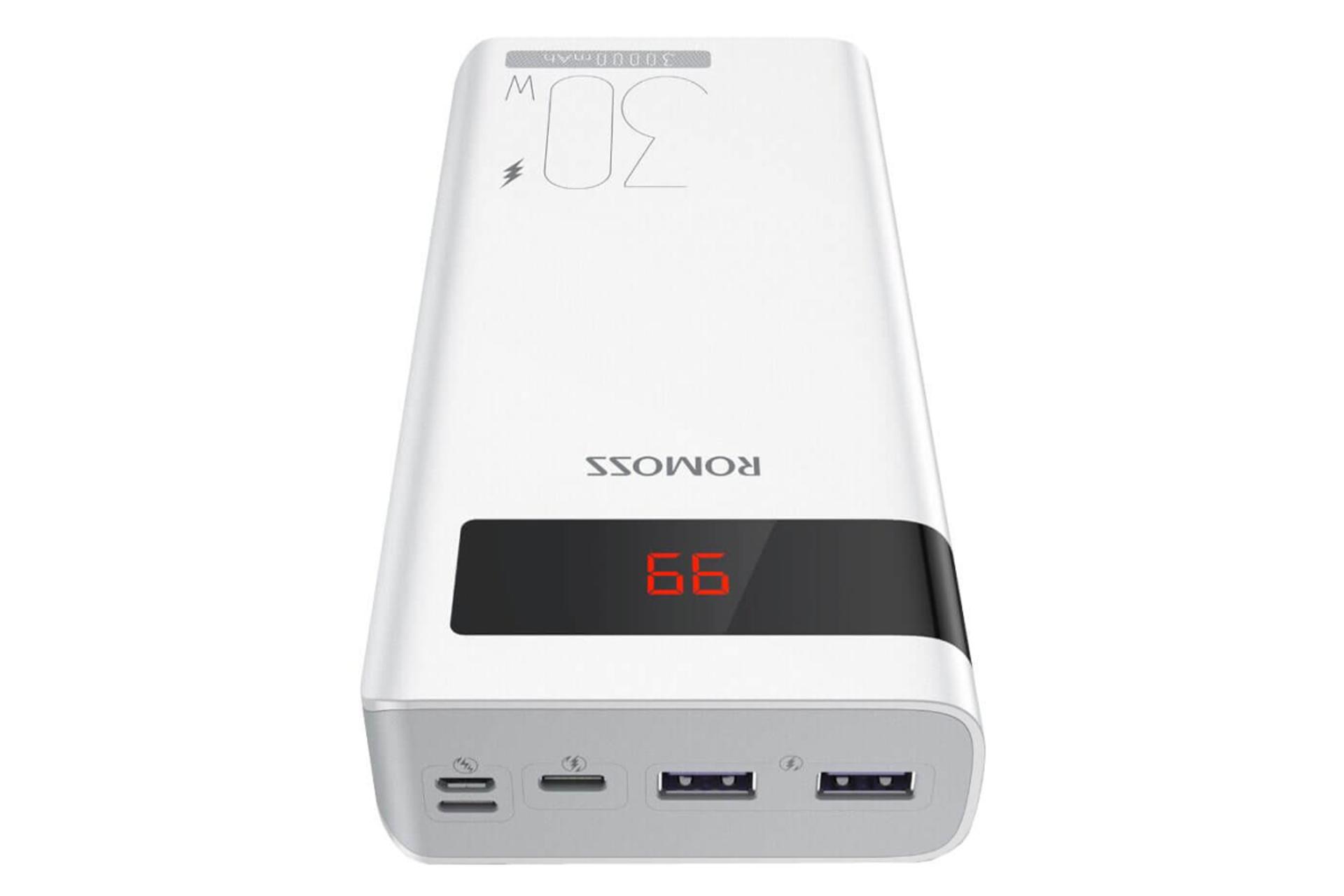 کانکتور و اتصال پاور بانک روموس Sense 8PS Pro با ظرفیت 30000 میلی‌آمپر ساعت