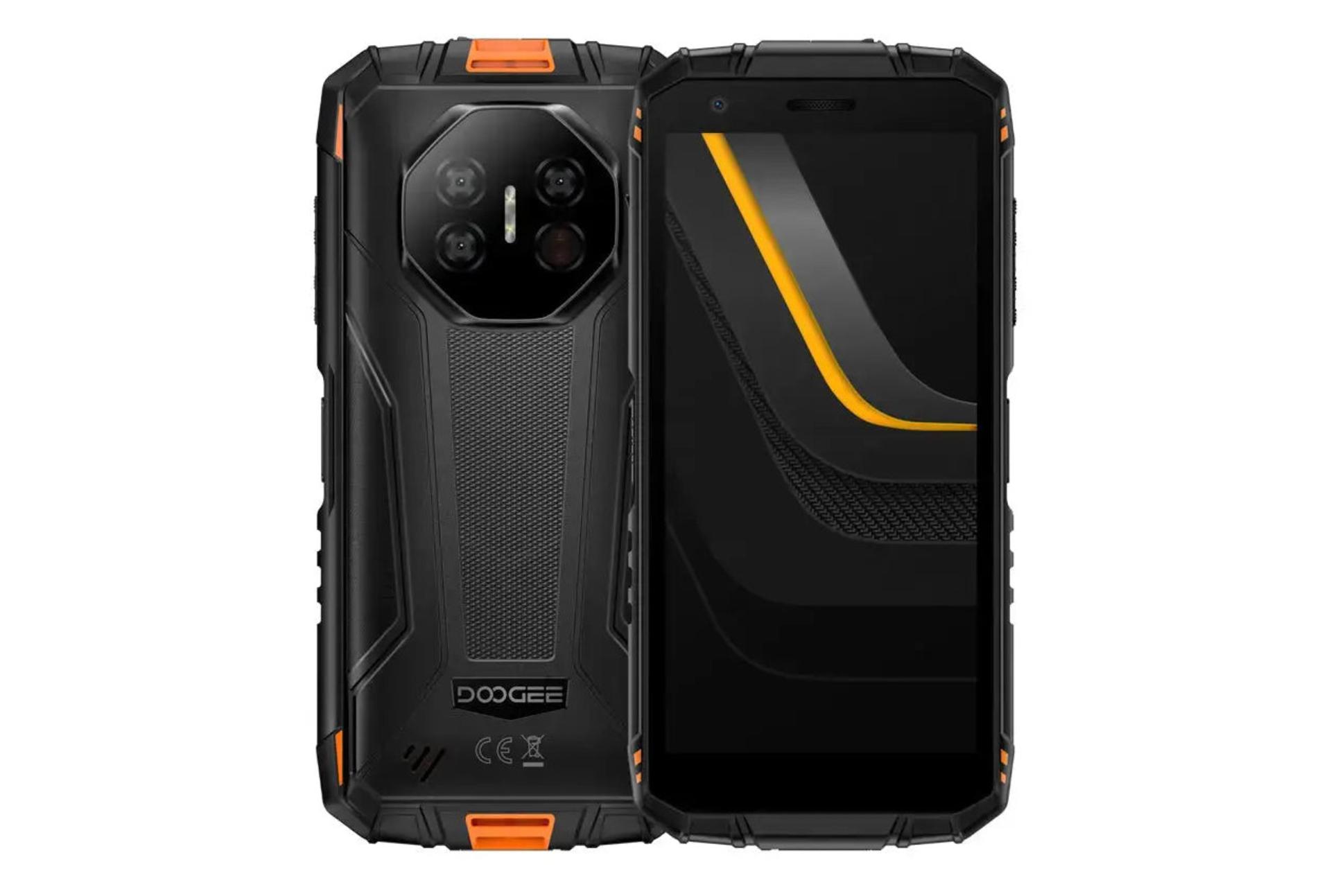 پنل جلو و پشت گوشی موبایل Fire 3 اولترا دوجی مشکی و نارنجی / Doogee Fire 3 Ultra