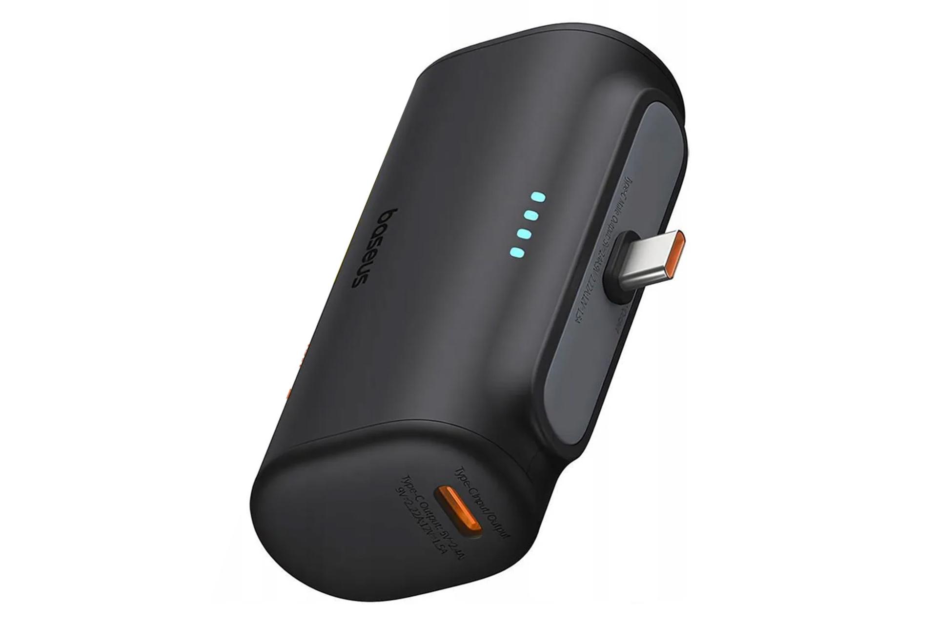 پاور بانک باسئوس Compact Type-C Edition با ظرفیت 5000 میلی‌آمپر ساعت رنگ مشکی