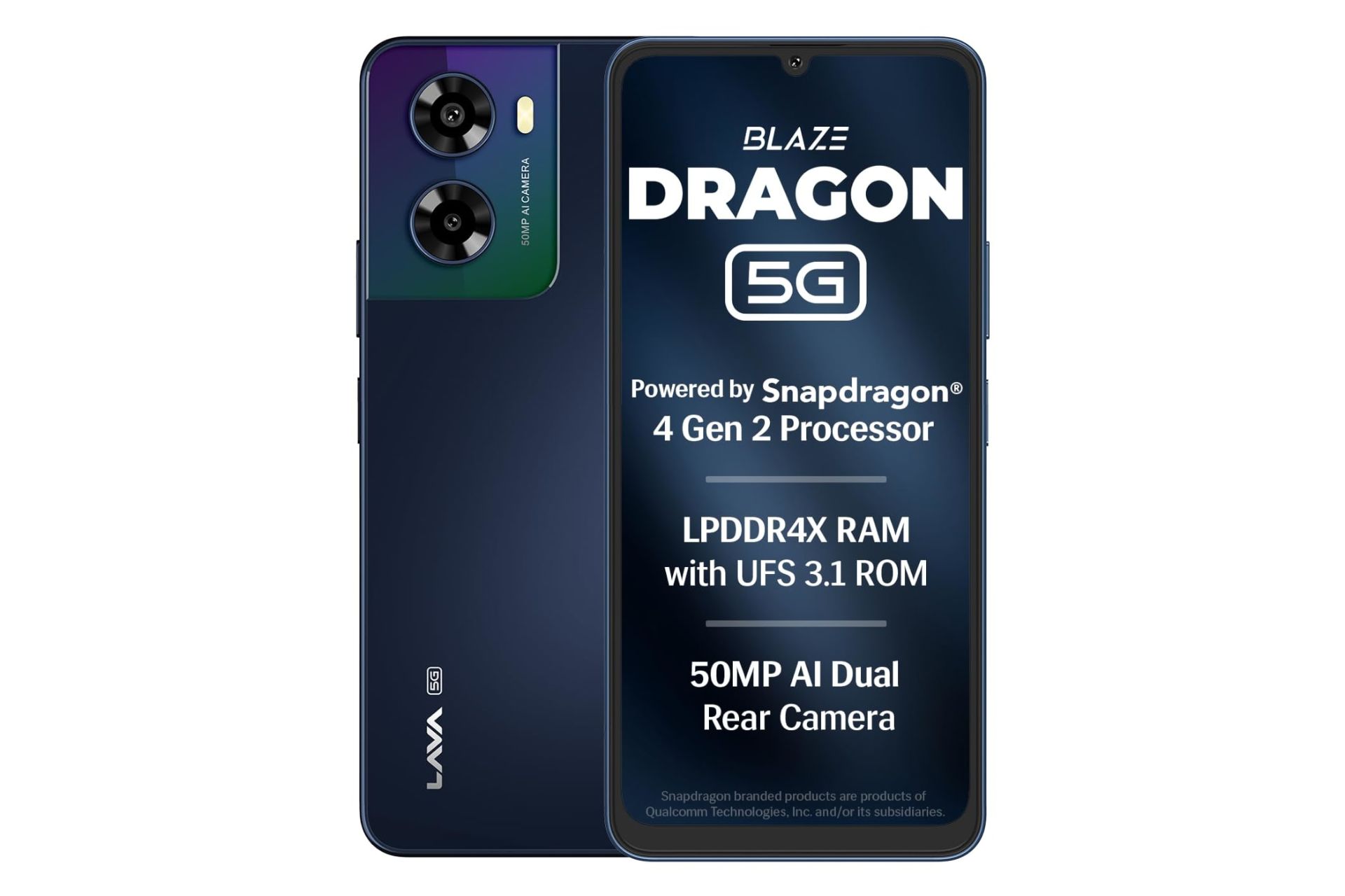 پنل جلو و پشت گوشی موبایل لاوا Lava Blaze Dragon سرمه ای تیره