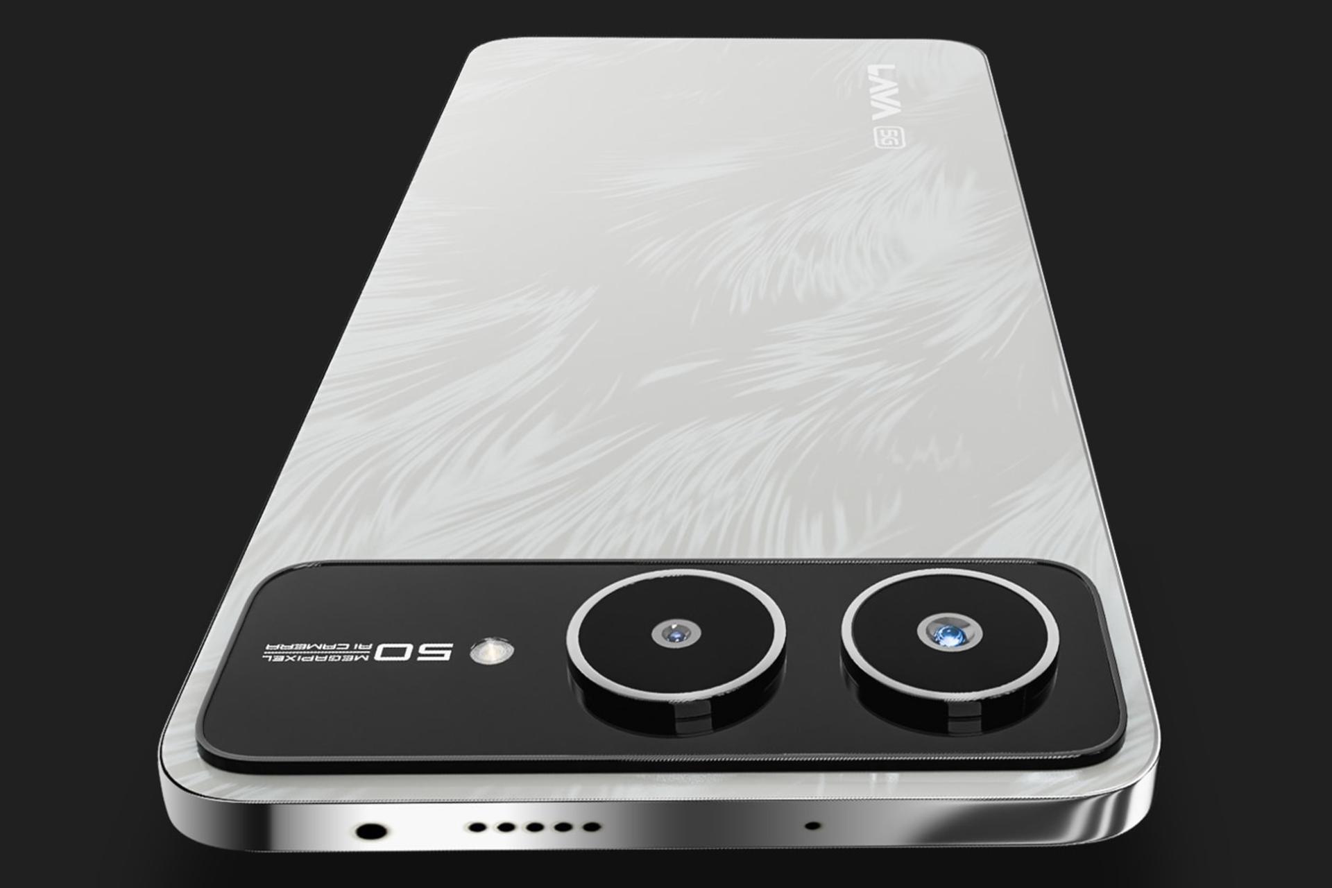 چینش دوربین گوشی موبایل لاوا Lava Blaze AMOLED 2 سفید