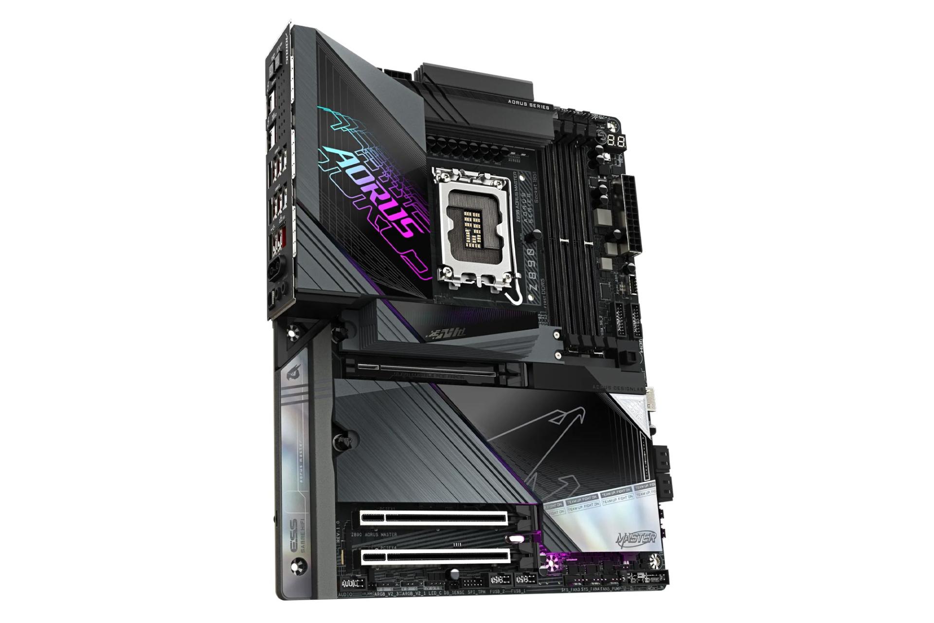 نمای سمت چپ مادربرد گیگابایت Z890 AORUS MASTER