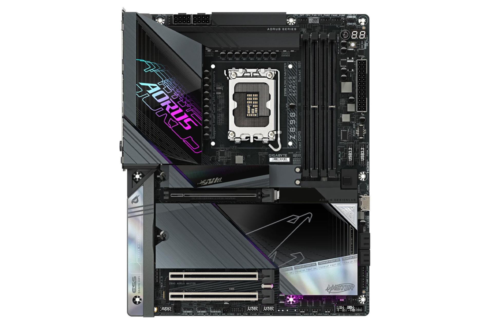 مادربرد گیگابایت Z890 AORUS MASTER نمای بالا