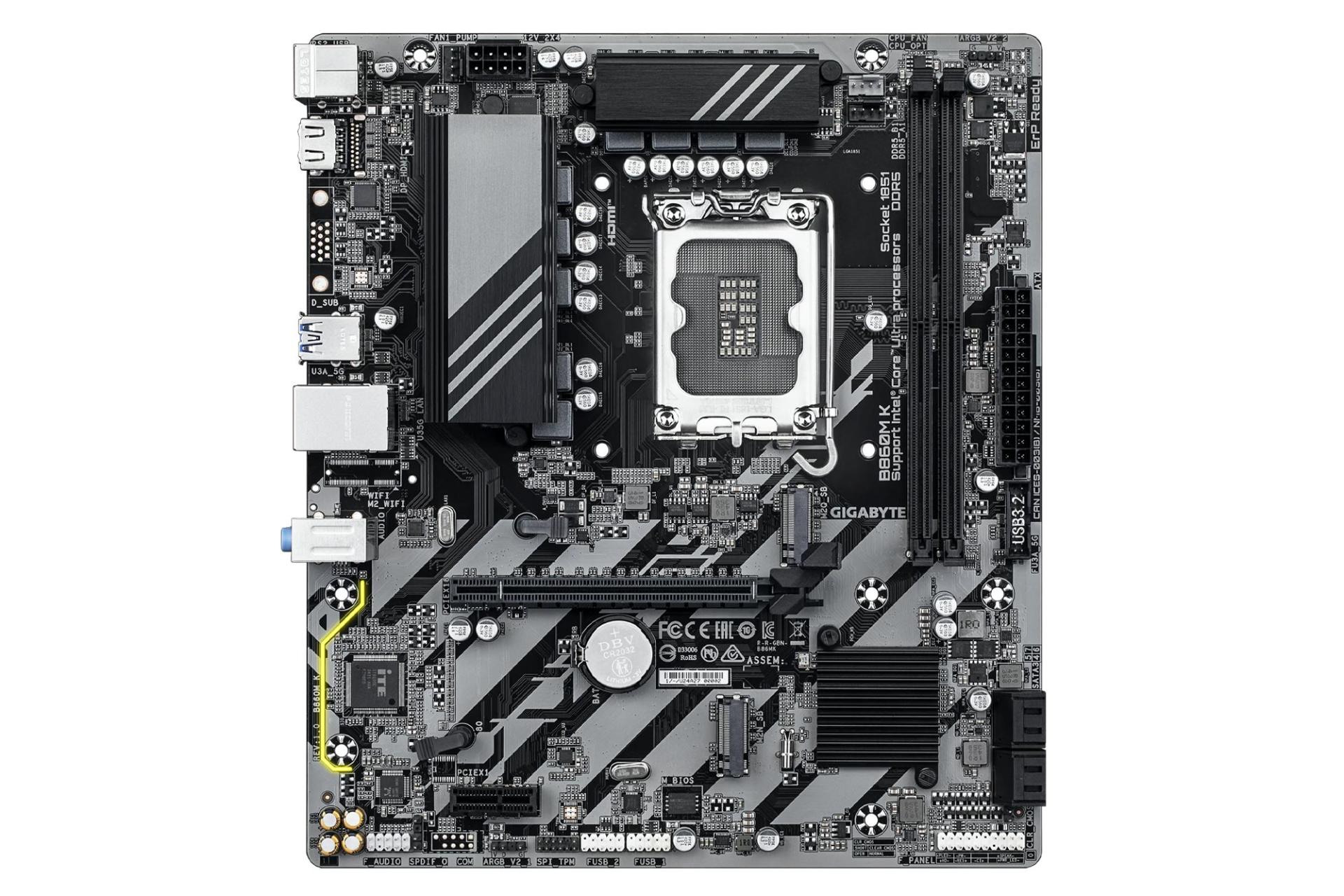 مادربرد گیگابایت B860M K نمای بالا