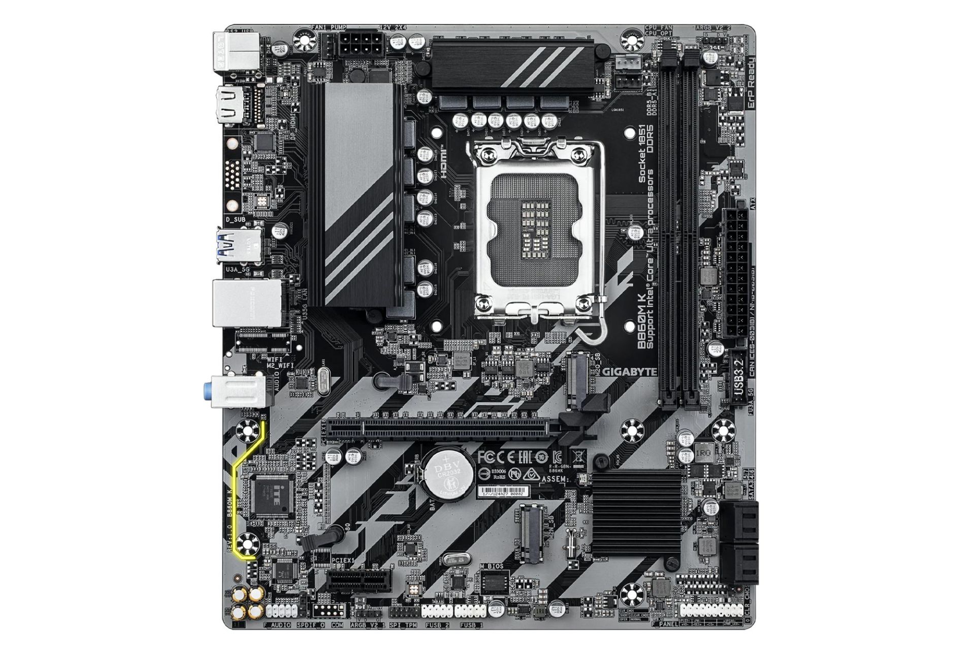 مادربرد گیگابایت B860M K نمای بالا