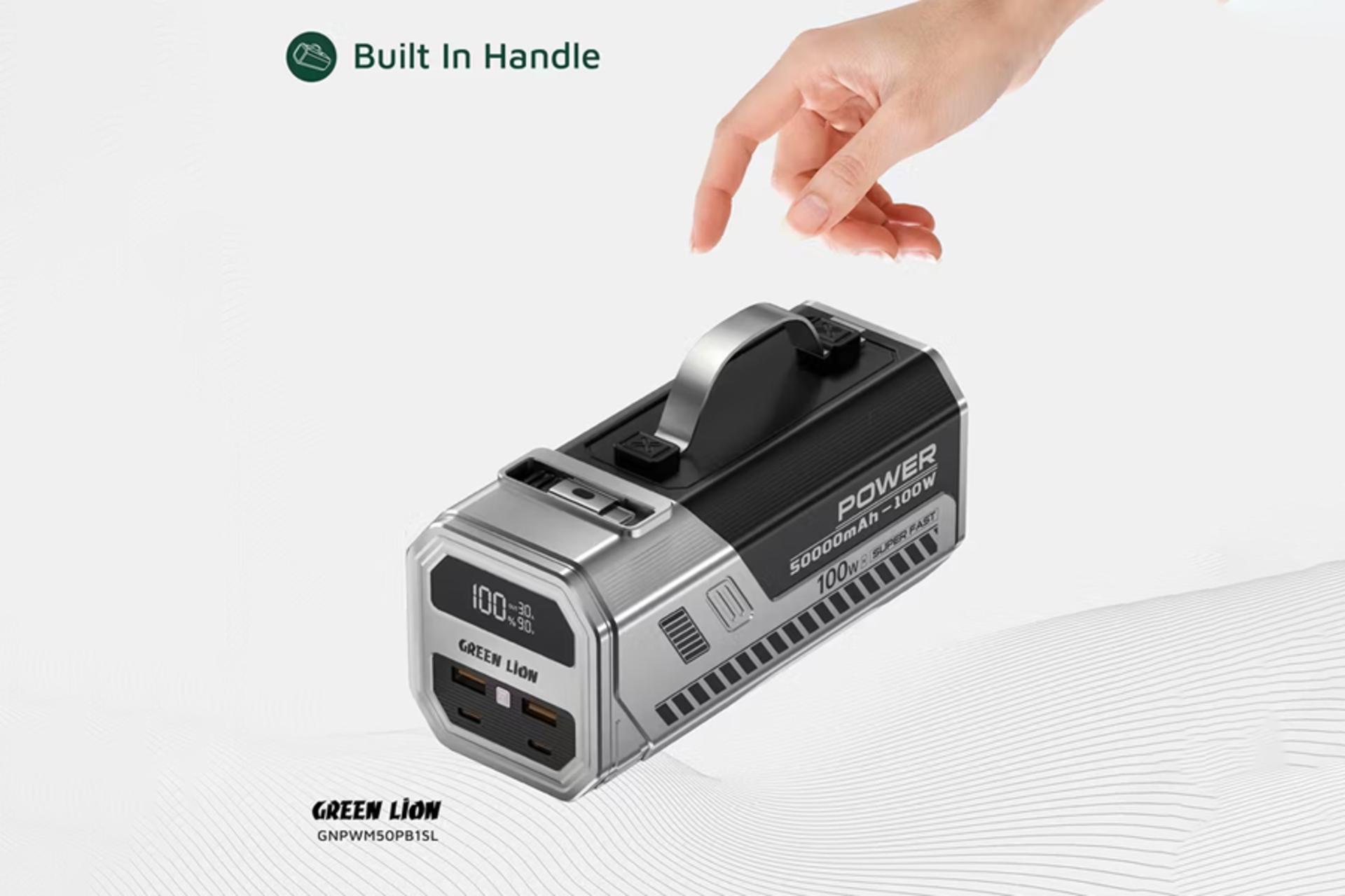 ابعاد و اندازه پاور بانک گرین لیون Power Max 100W با ظرفیت 50000 میلی‌آمپر ساعت