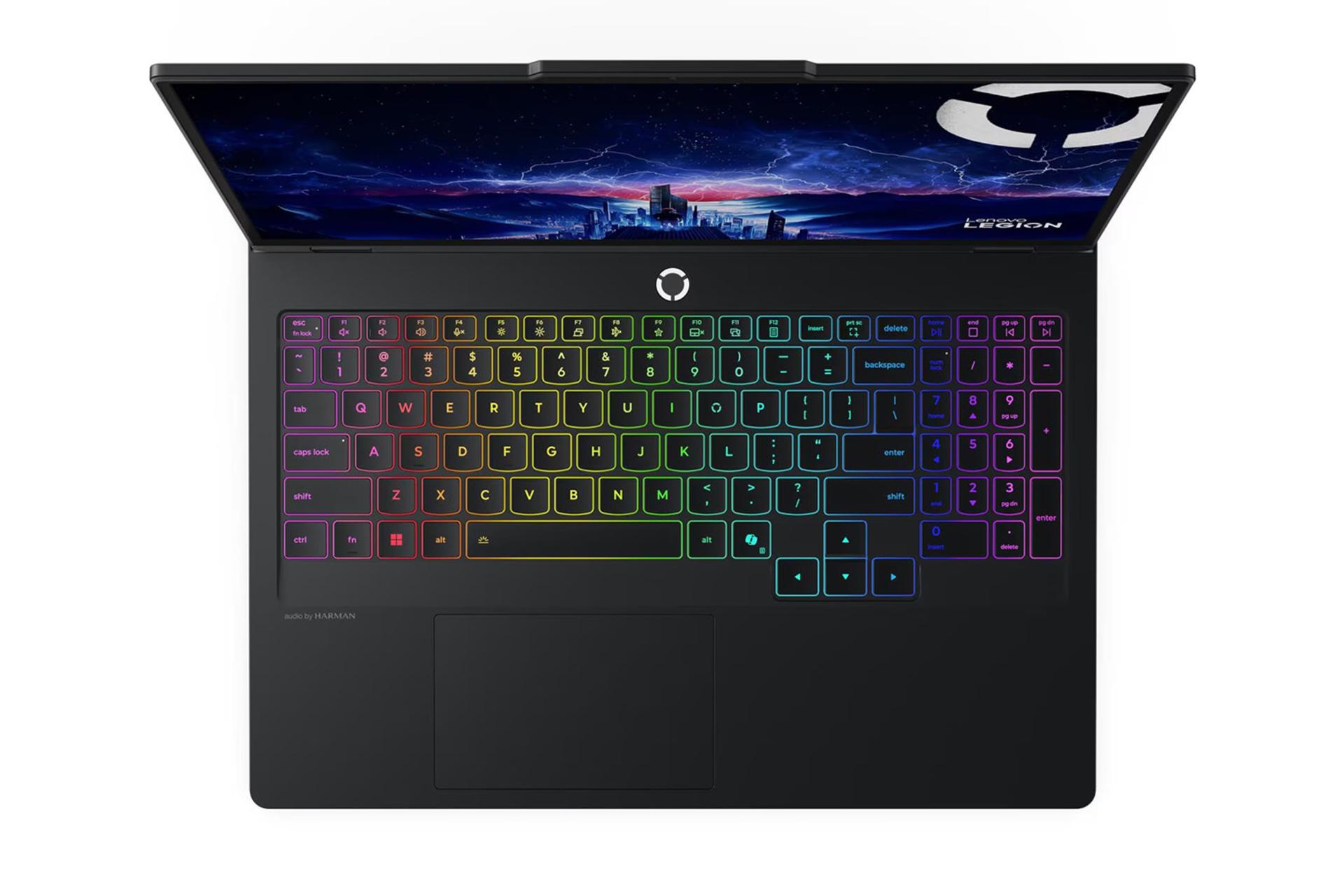 لپ تاپ لنوو Lenovo Legion Pro 5 16IAX10 نمای بالا و کیبورد
