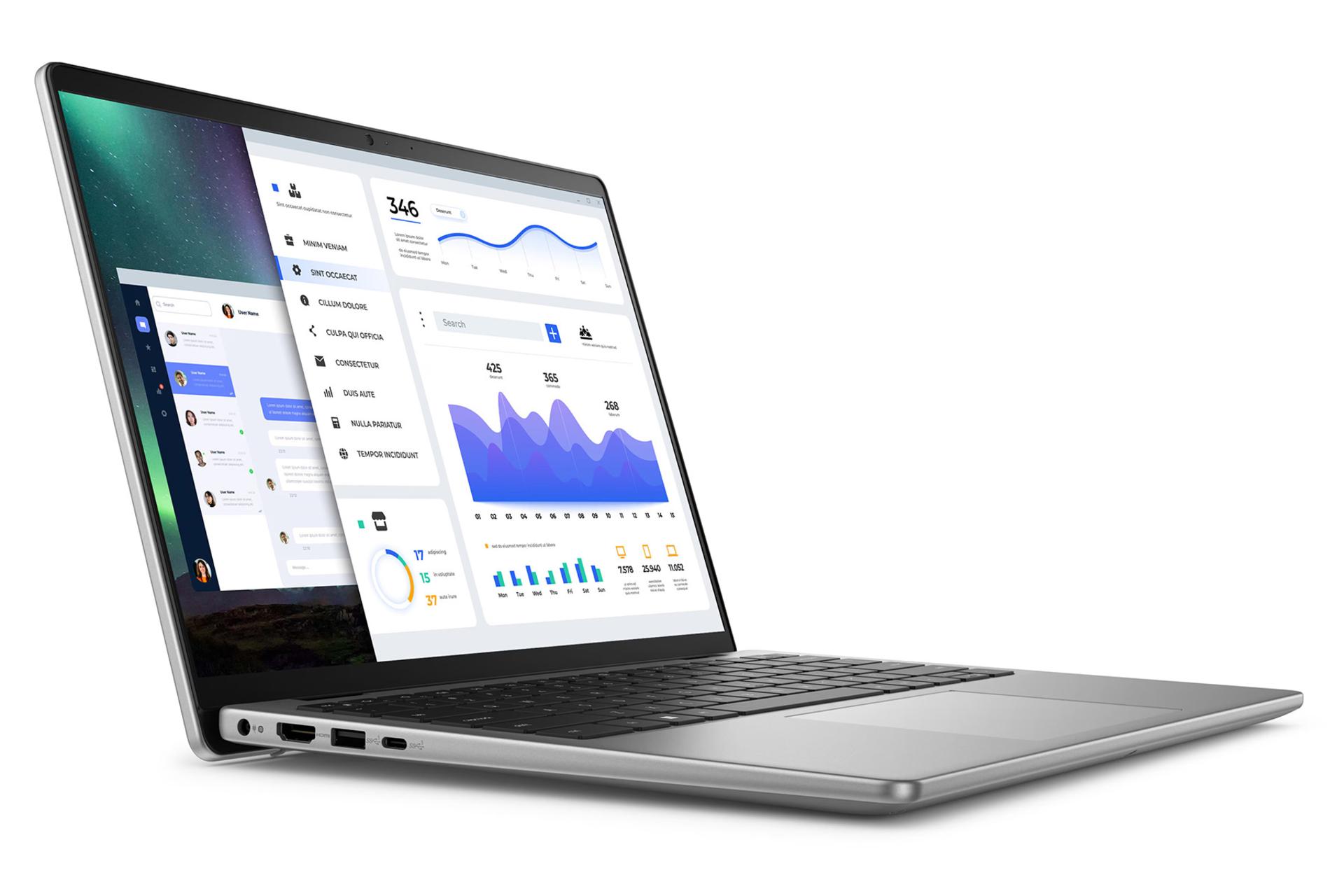 لپ تاپ دل Dell Vostro 3440 نمای جلو و چپ