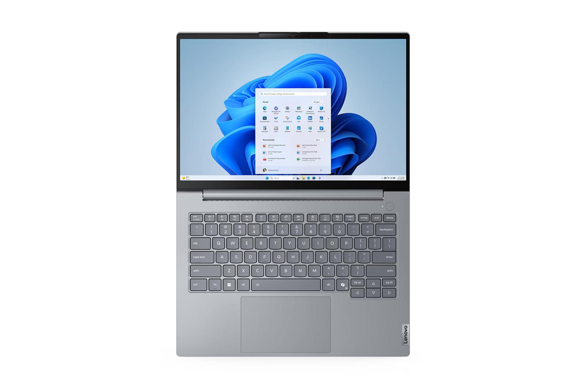 لپ تاپ لنوو Lenovo ThinkBook 14 G8 IAL نمای بالا و کیبورد