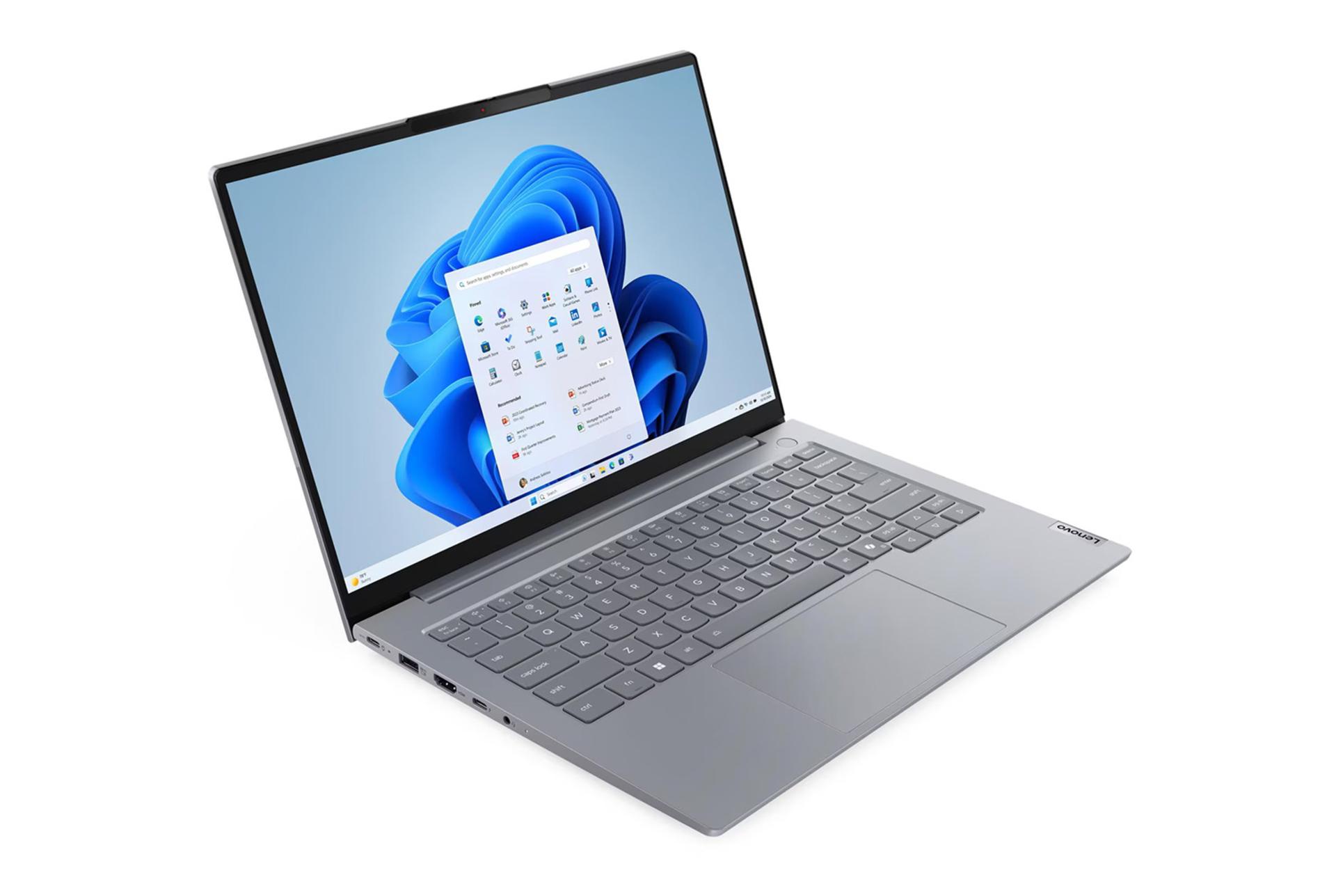 لپ تاپ لنوو Lenovo ThinkBook 14 G8 IAL نمای جلو و چپ