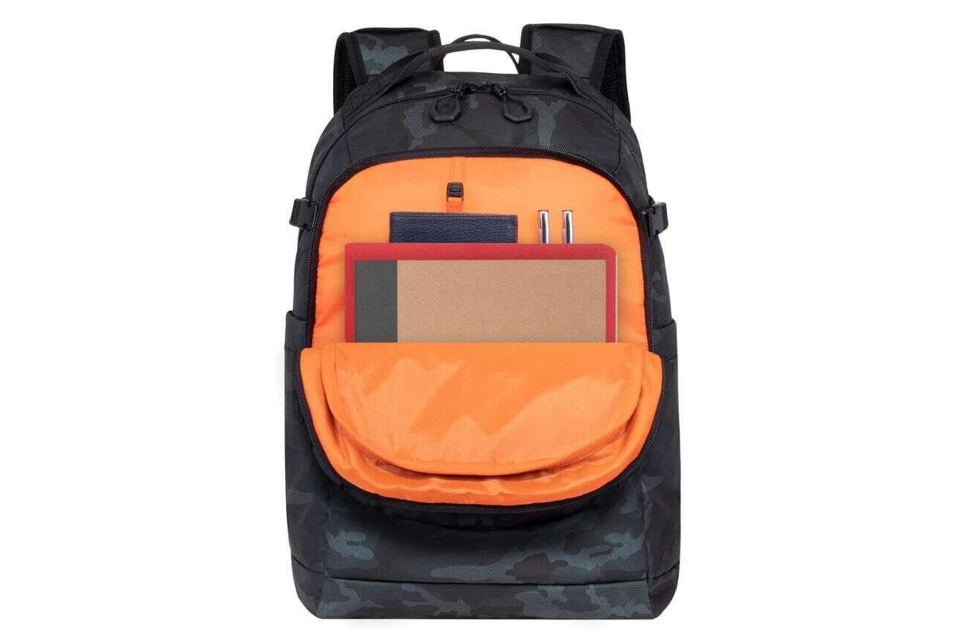 نمای داخل کوله پشتی لپ تاپ ریوا کیس 7631 مناسب 15.6 اینچ