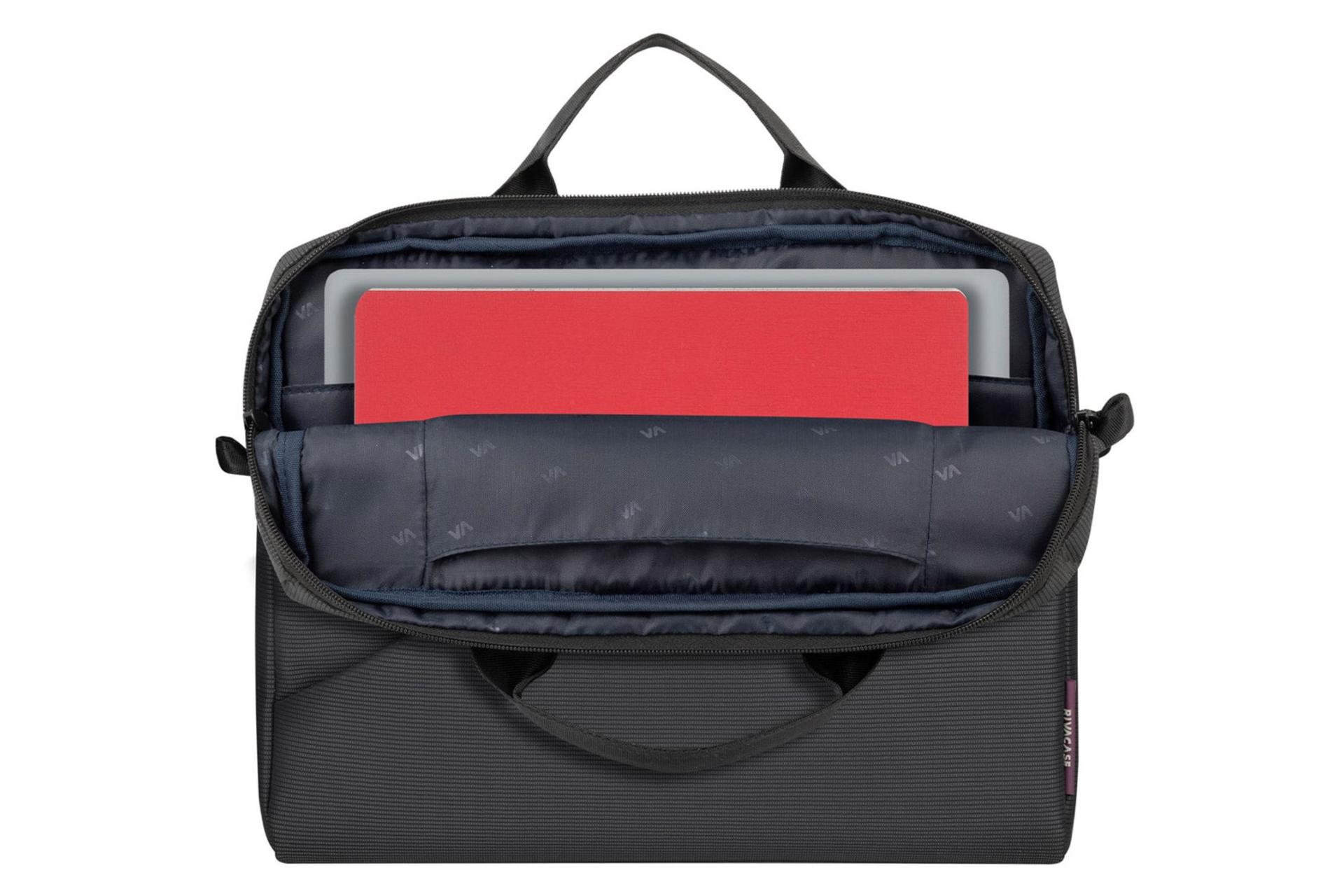 نمای داخل کیف لپ تاپ ریوا کیس 8720 مناسب 13 اینچ