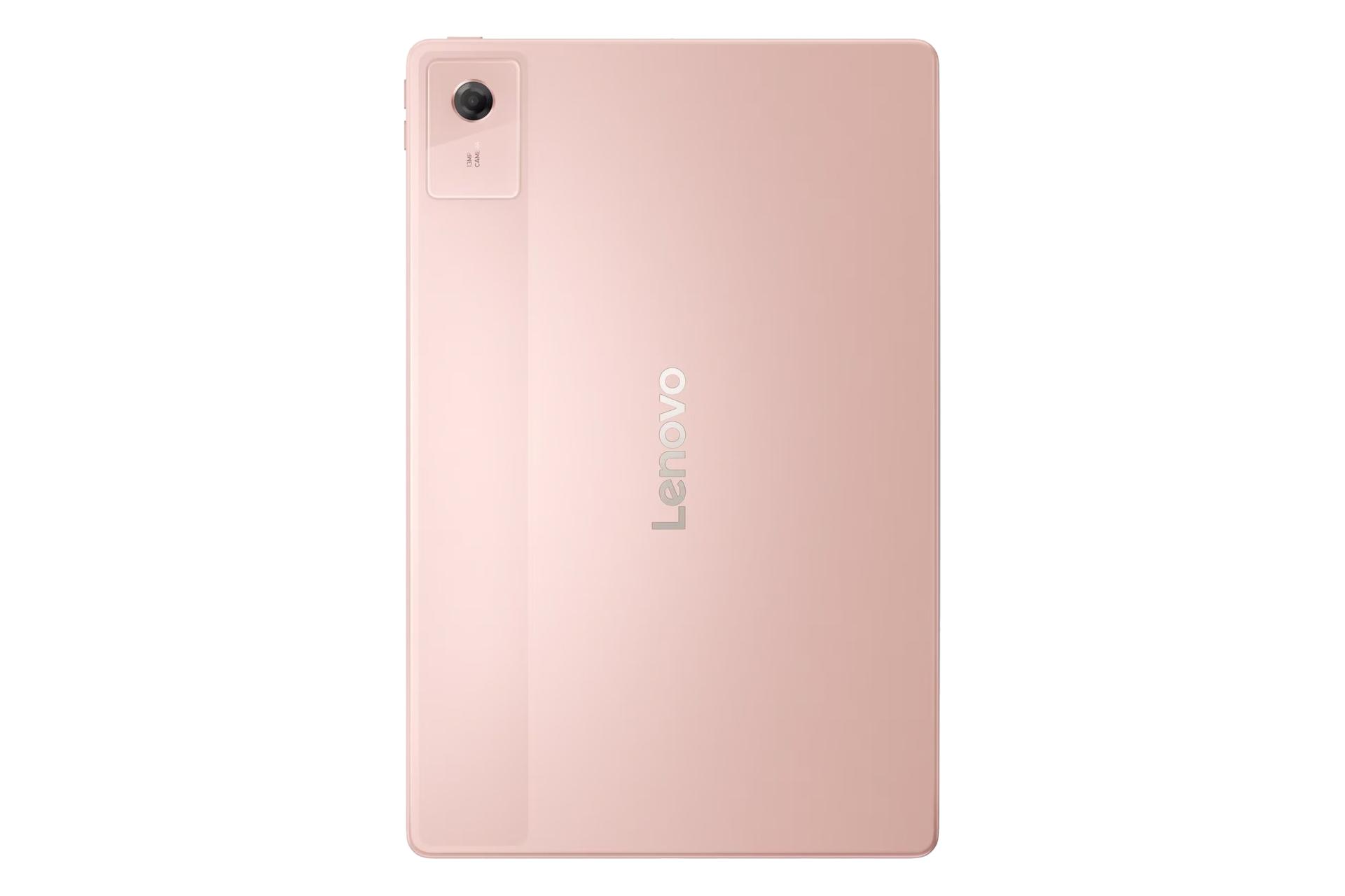 نمای پنل پشت تبلت Idea تب پلاس لنوو / Lenovo Idea Tab Plus با نمایش لوگو و دوربین رنگ صورتی
