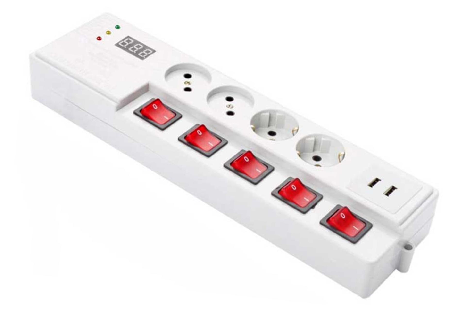 مرجع متخصصين ايران ابعاد و اندازه محافظ ولتاژ پارت الكتريك مدل PE5205