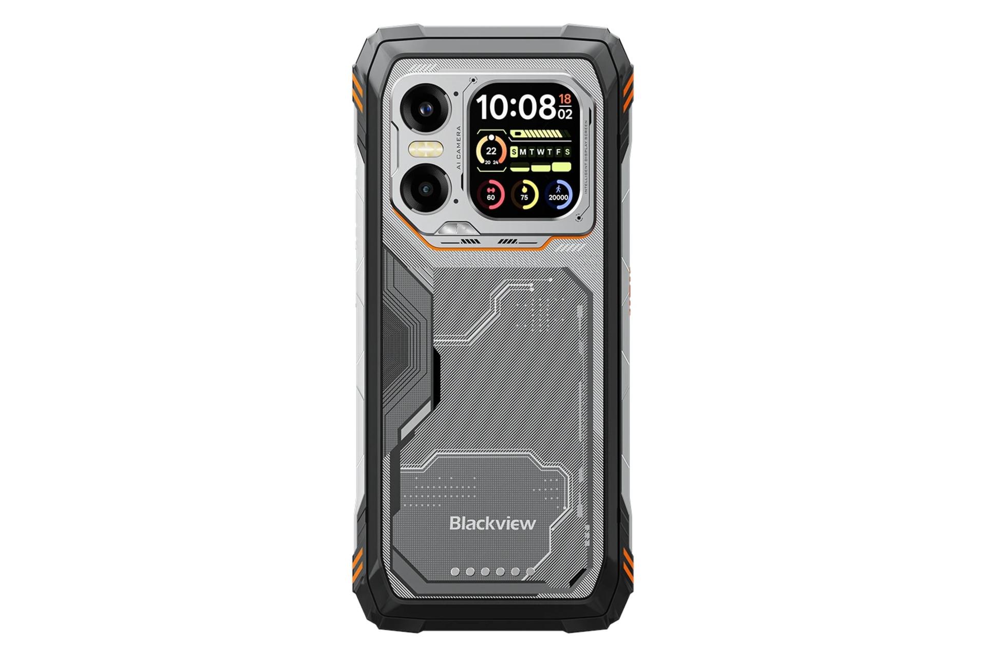 پنل پشت و چینش دوربین گوشی موبایل بلک ویو Blackview Xplore 1 مشکی و نارنجی