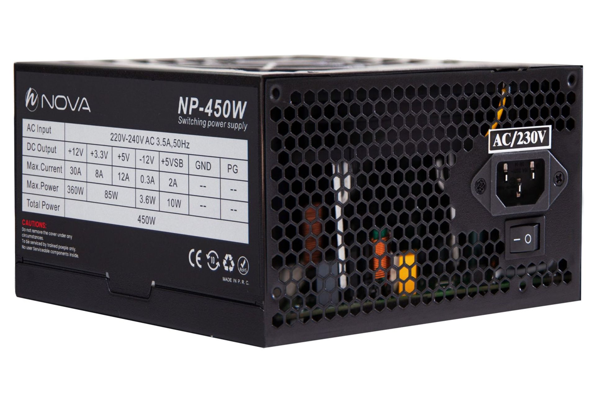قدرت و توان پاور کامپیوتر نوا NP-450 با توان 450 وات