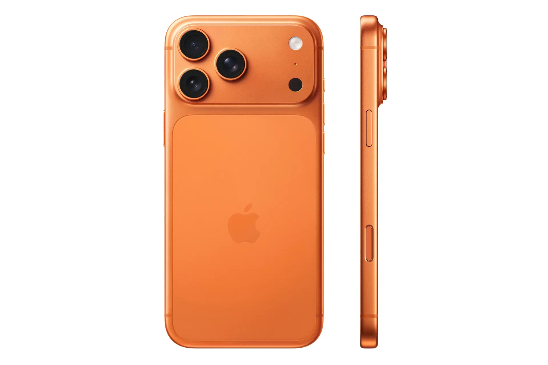 گوشی موبایل اپل آیفون 17 پرو مکس رنگ نارنجی نمای جانبی و پشت Apple iPhone 17 Pro Max