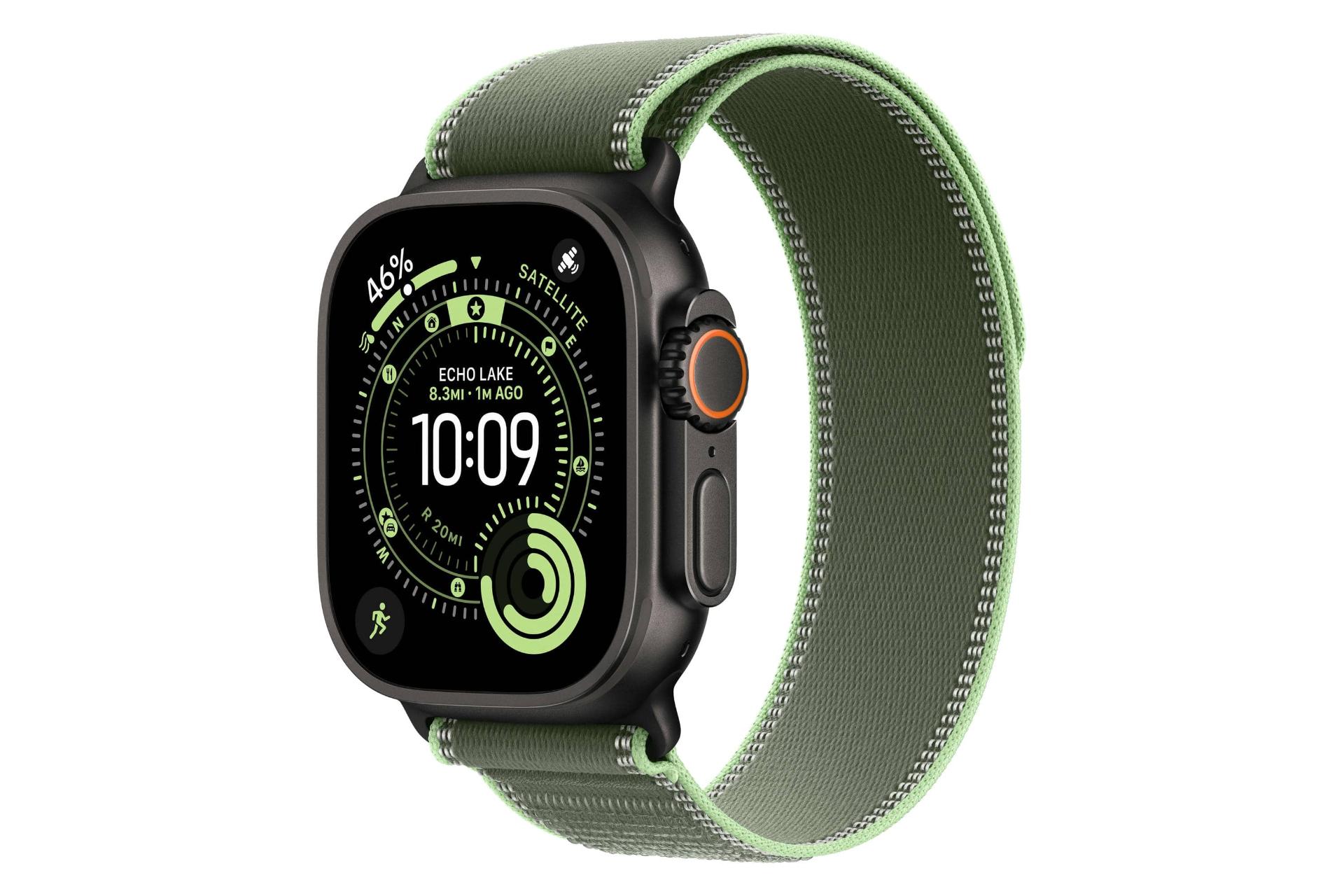 ساعت هوشمند اپل واچ اولترا 3 مشکی با بند سبز تیره / Apple Watch Ultra 3