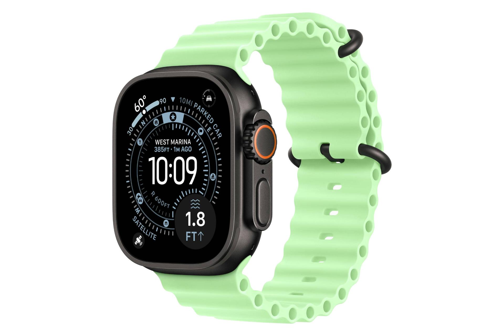 ساعت هوشمند اپل واچ اولترا 3 مشکی با بند سبز روشن / Apple Watch Ultra 3