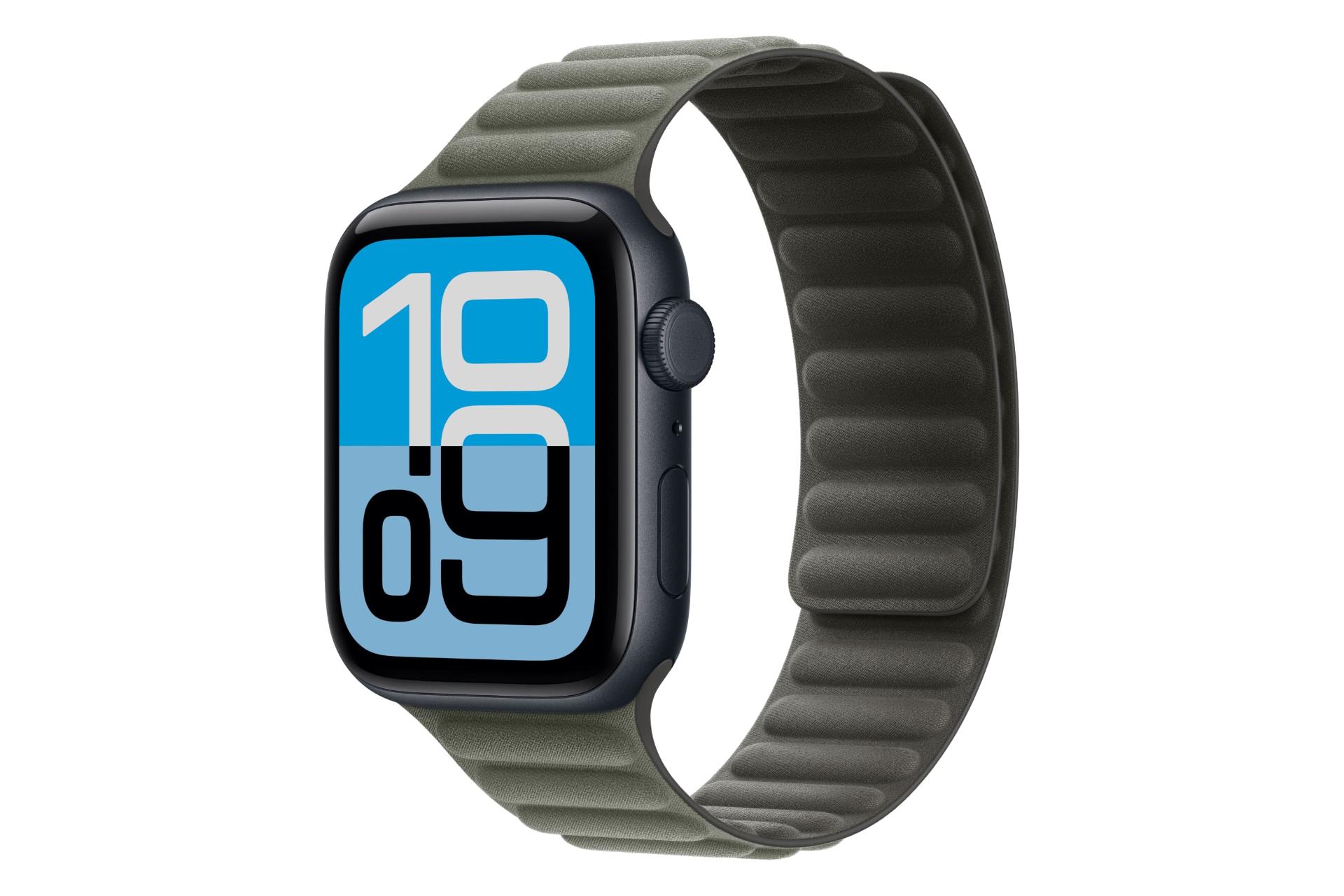 ساعت هوشمند اپل واچ اس ای 3 مدل 44 میلی‌متری سرمه ای تیره با بند سبز / Apple Watch SE 3 44mm