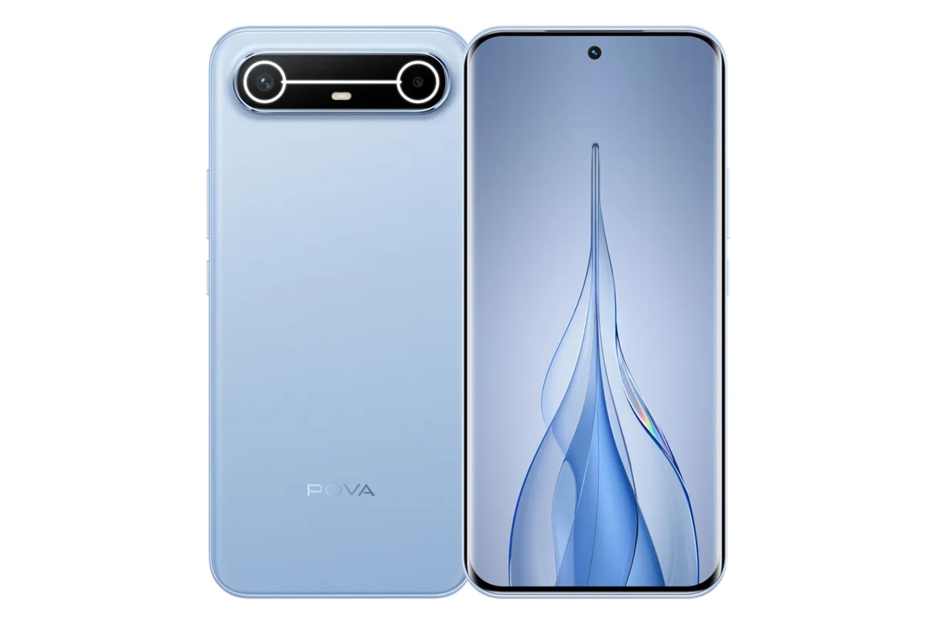 پنل جلو و پشت گوشی موبایل تکنو Tecno Pova Slim آبی