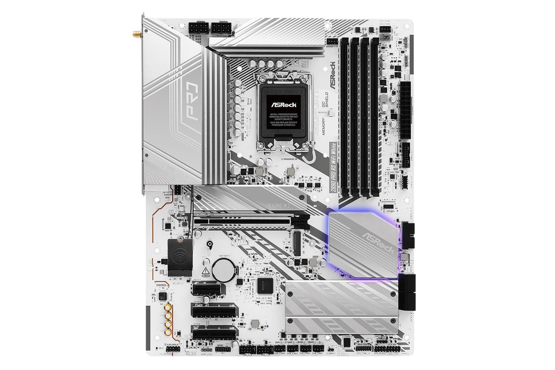 مادربرد ازراک Z890 Pro RS WiFi نمای روبرو