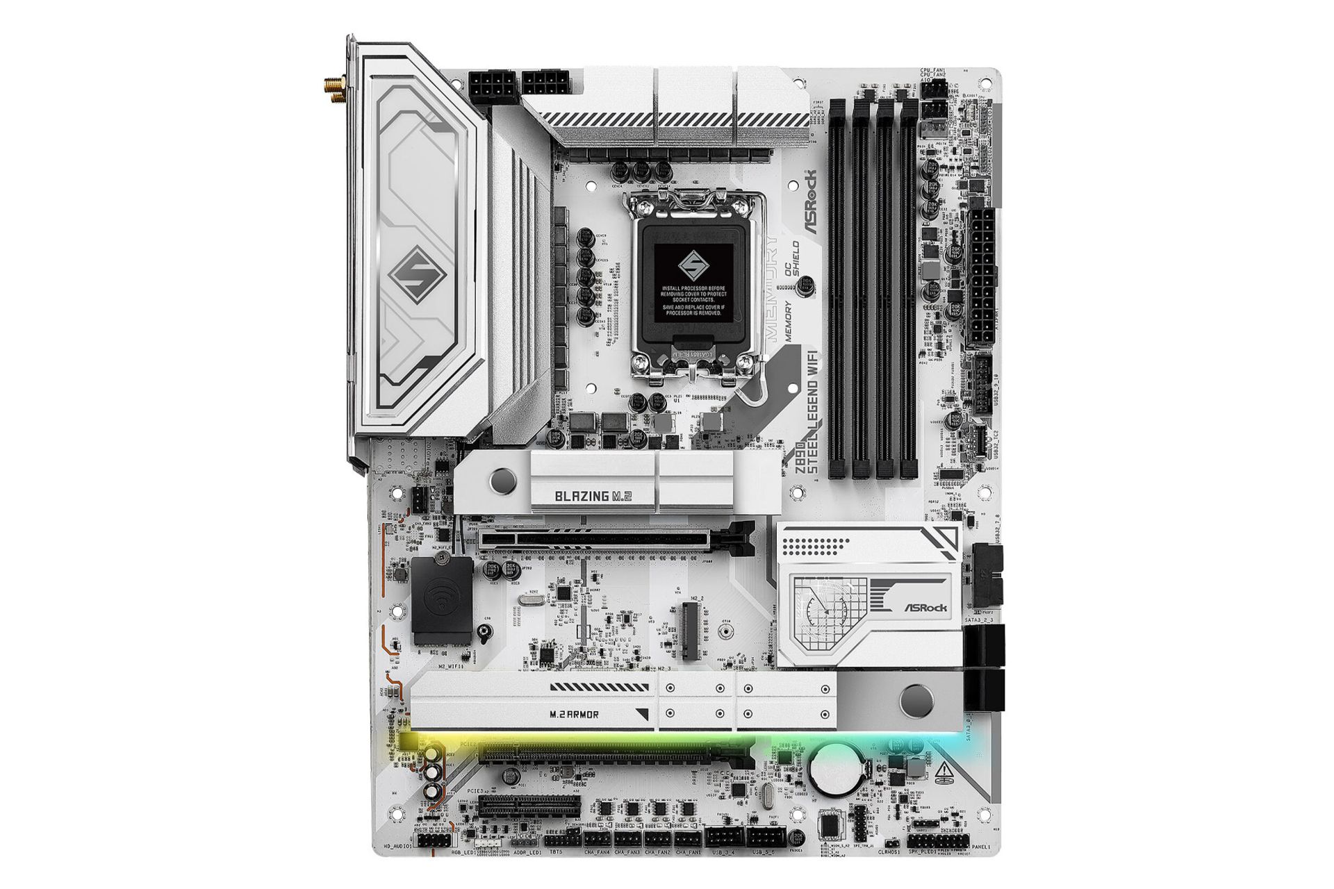 مادربرد ازراک Z890 Steel Legend WiFi نمای روبرو