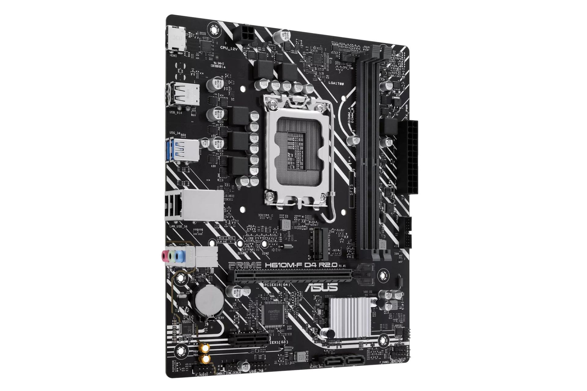 نمای سمت چپ مادربرد ایسوس PRIME H610M-F D4 R2.0