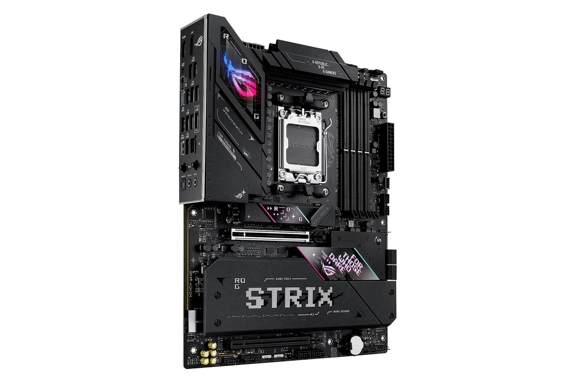 نمای سمت چپ مادربرد ایسوس ROG STRIX B850-E GAMING WIFI