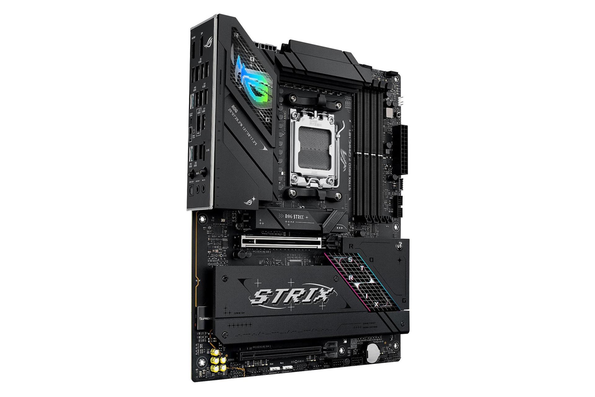 نمای سمت چپ مادربرد ایسوس ROG STRIX B850-F GAMING WIFI